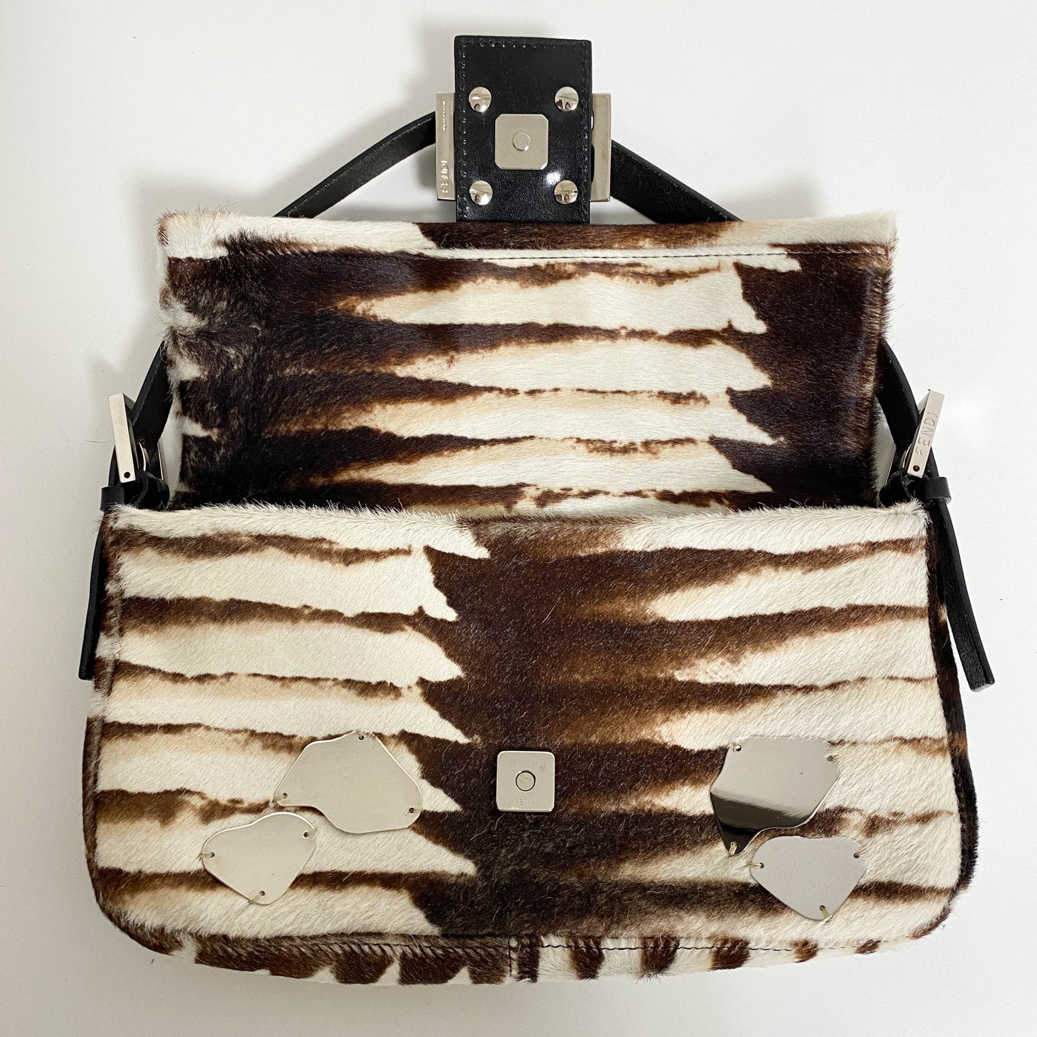 FENDI Baguette Pony Hair Zebra Design with Mirror Shoulder Bag, in , Sold by HIVE PRELOVED - Shoulder Bags, ,