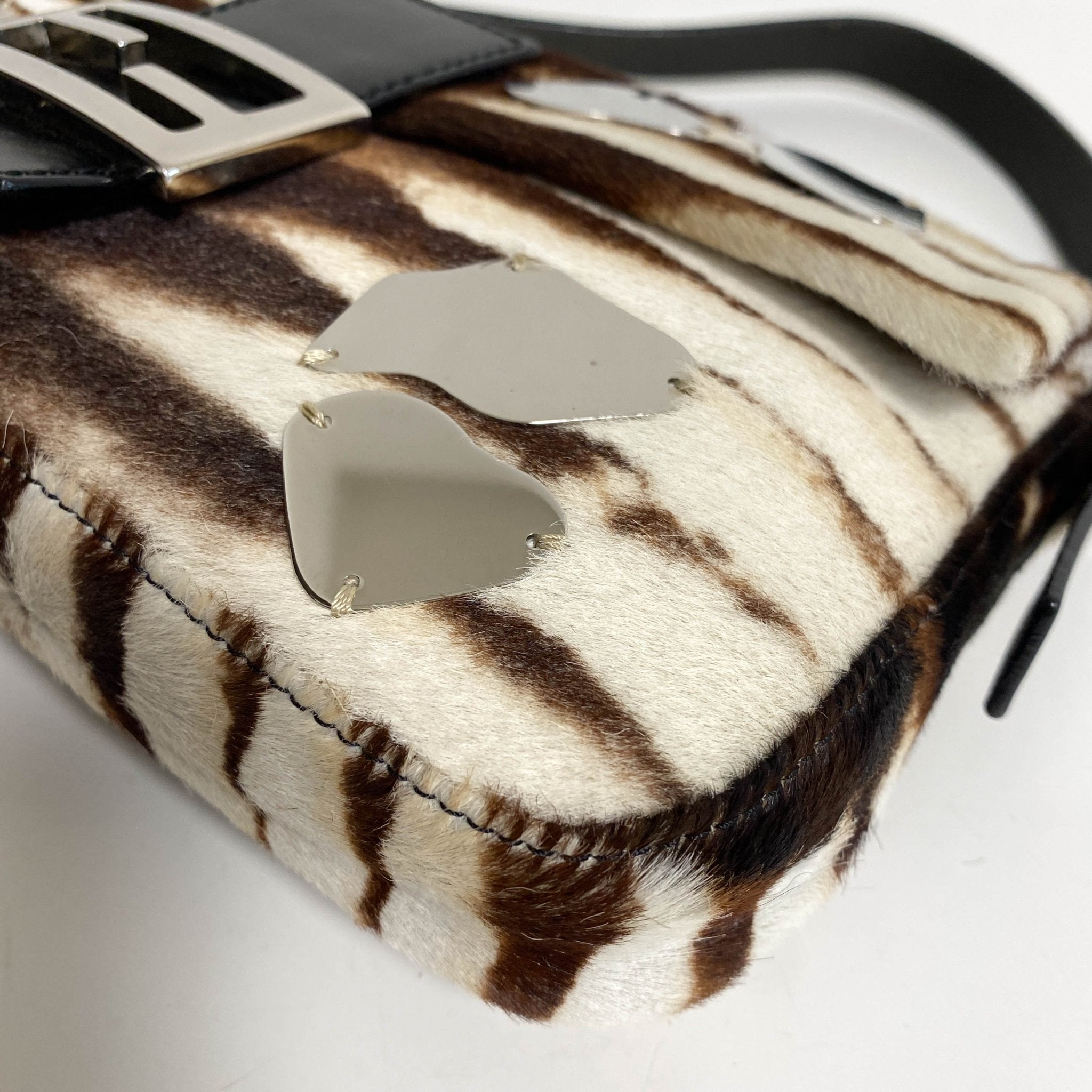 FENDI Baguette Pony Hair Zebra Design with Mirror Shoulder Bag, in , Sold by HIVE PRELOVED - Shoulder Bags, ,