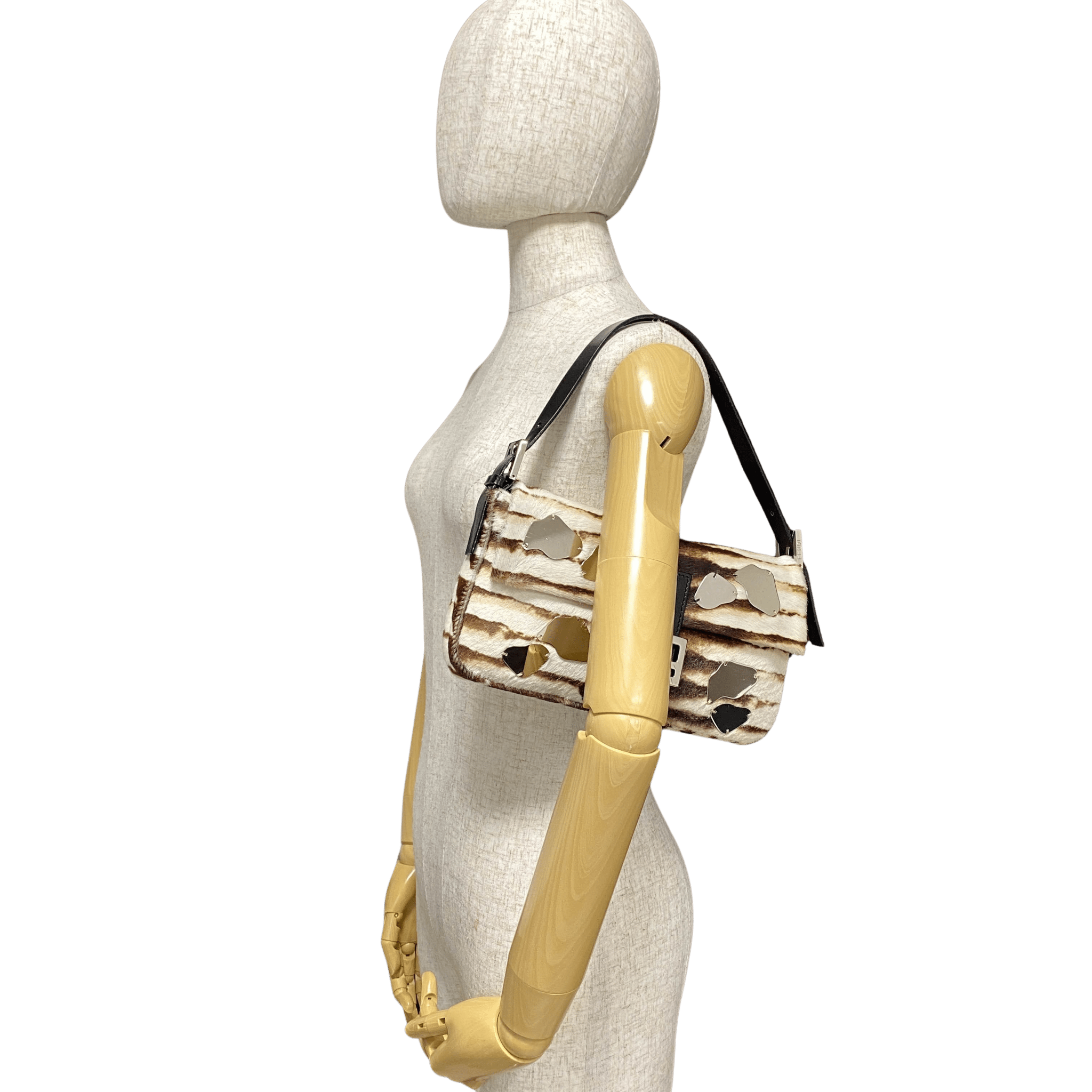 FENDI Baguette Pony Hair Zebra Design with Mirror Shoulder Bag, in , Sold by HIVE PRELOVED - Shoulder Bags, ,