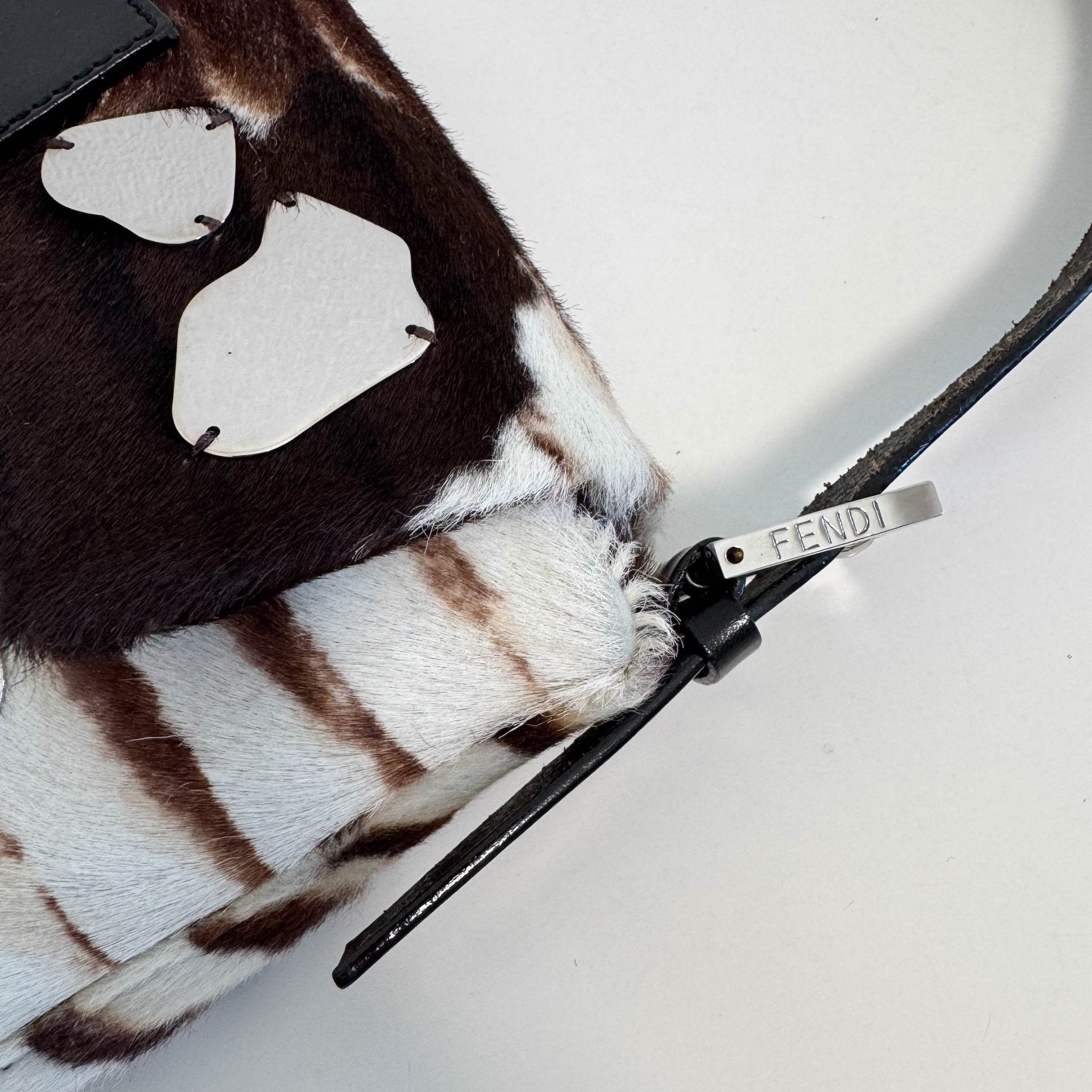 FENDI Baguette Pony Hair Zebra Design with Mirror Shoulder Bag, in , Sold by HIVE PRELOVED - Shoulder Bags, ,