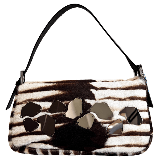FENDI Baguette Pony Hair Zebra Design with Mirror Shoulder Bag, in , Sold by HIVE PRELOVED - Shoulder Bags, ,