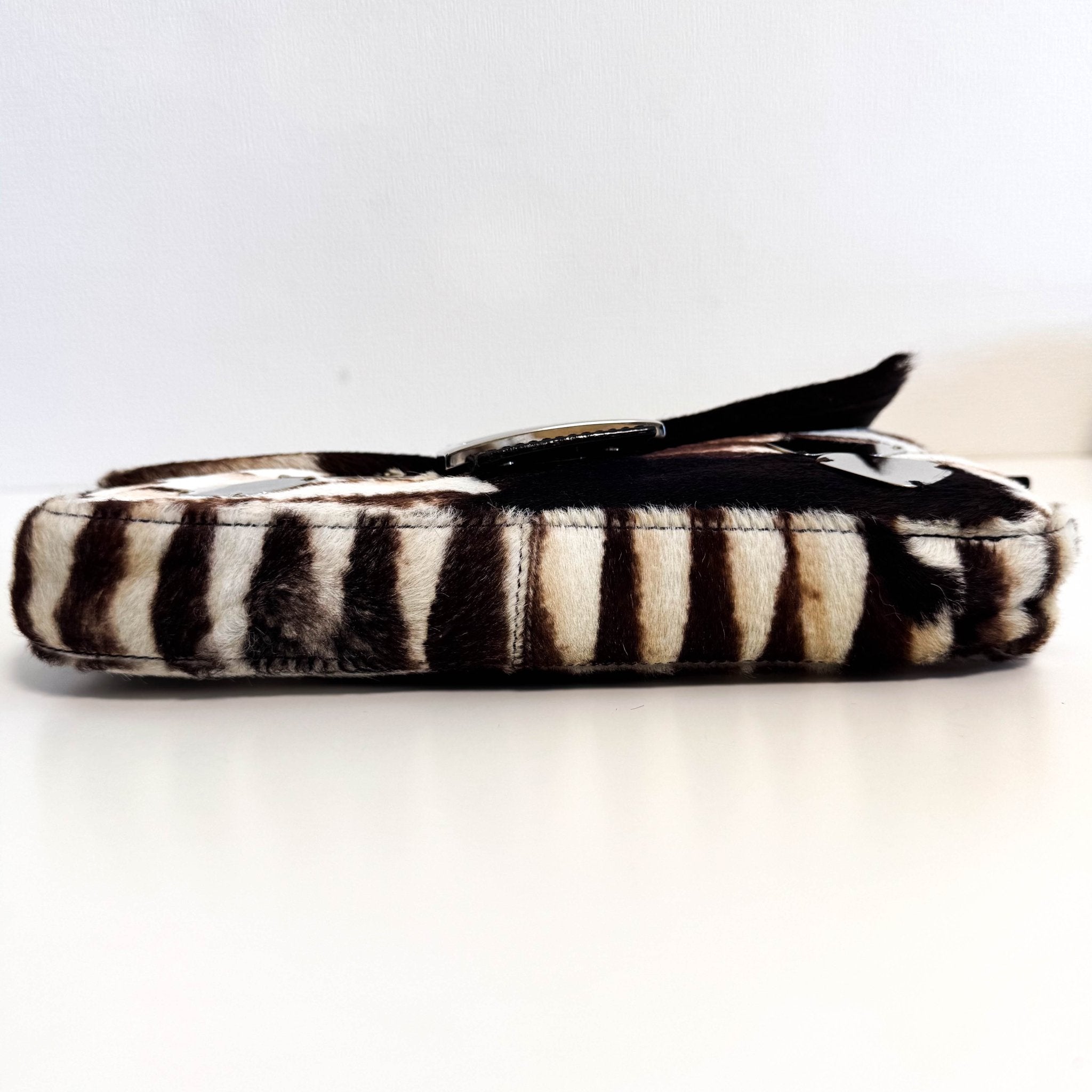 FENDI Baguette Pony Hair Zebra Design with Mirror Shoulder Bag, in , Sold by HIVE PRELOVED - Shoulder Bags, ,