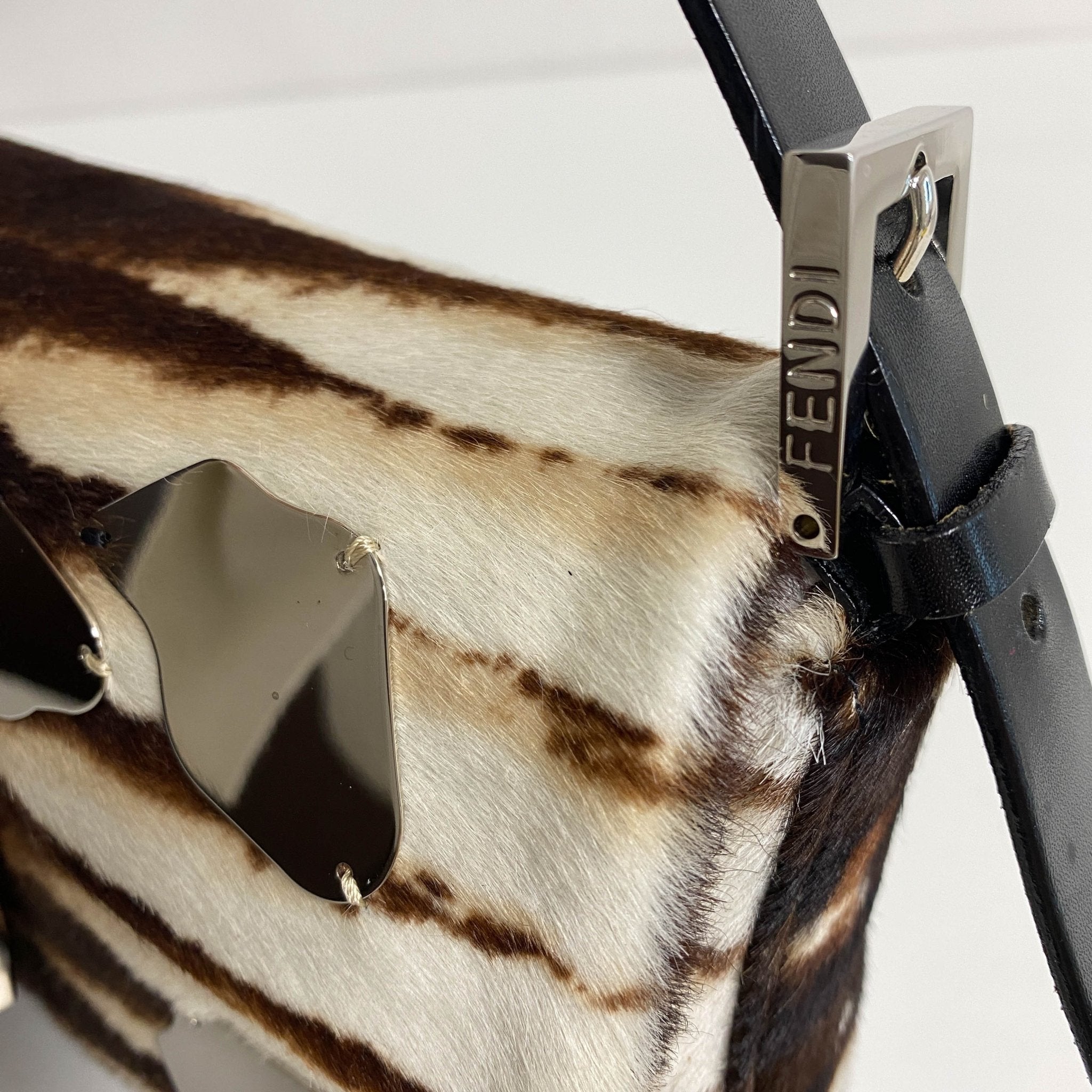 FENDI Baguette Pony Hair Zebra Design with Mirror Shoulder Bag, in , Sold by HIVE PRELOVED - Shoulder Bags, ,