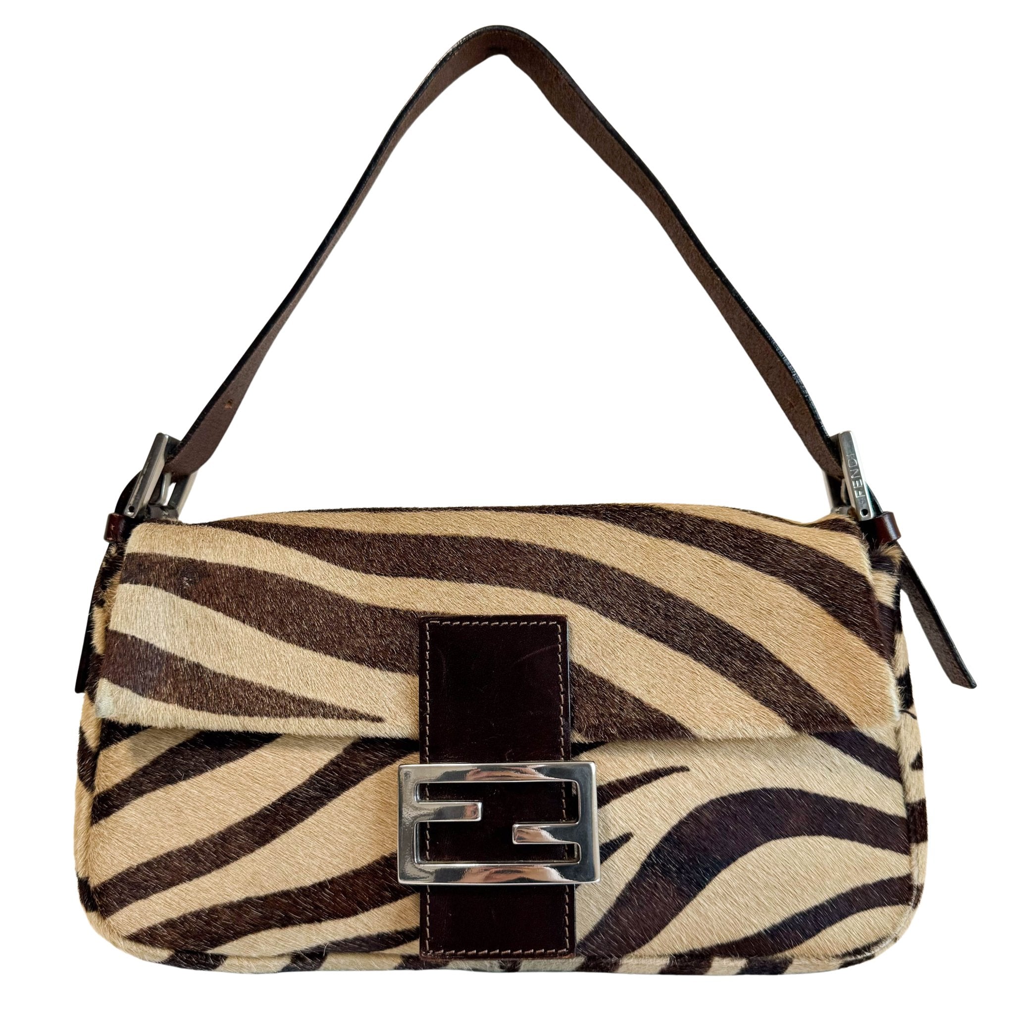 FENDI Baguette Pony - style Carfskin Leather Zebra Print, in , Sold by HIVE PRELOVED - Shoulder Bags, ,