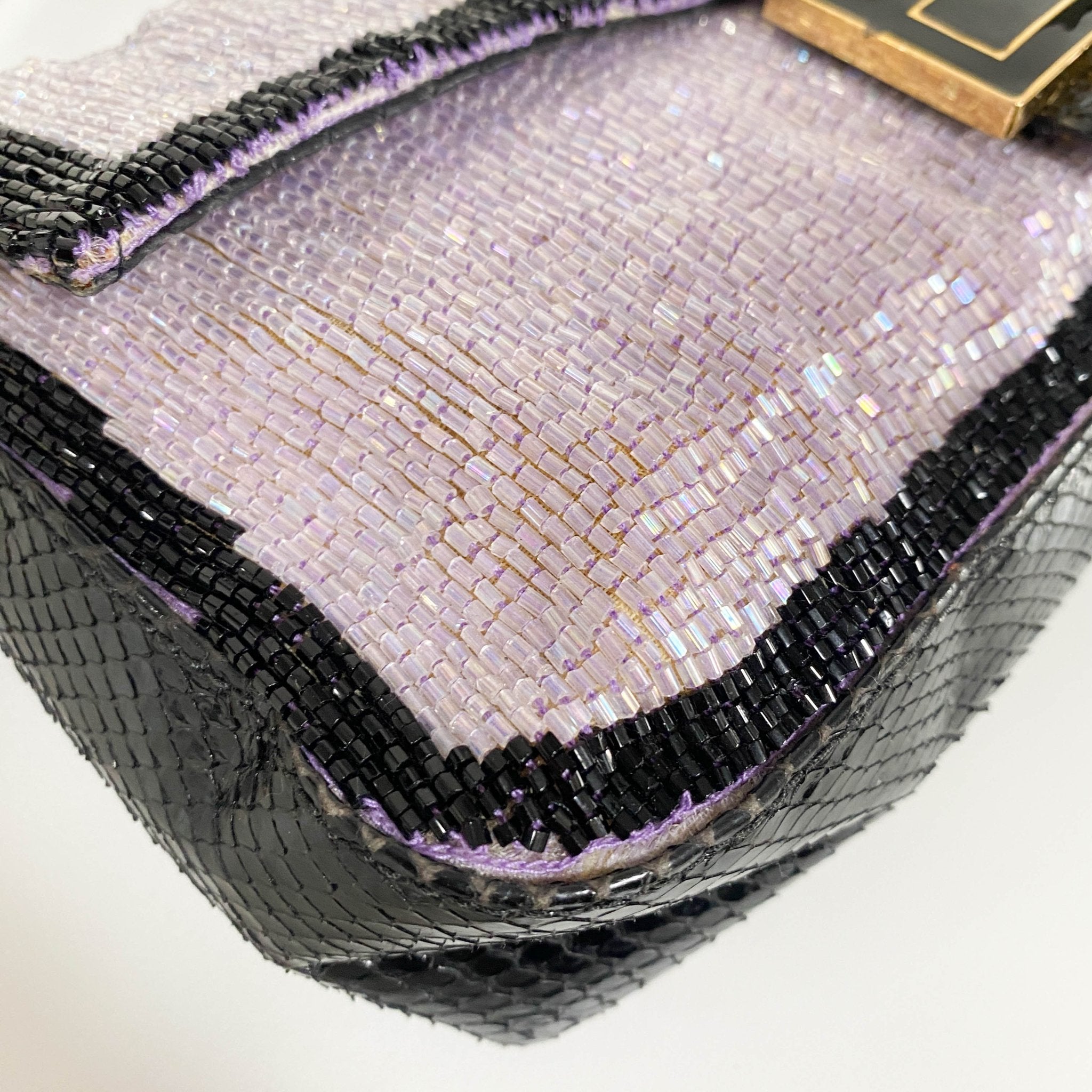 FENDI Baguette Purple / Black Trim Beaded Shoulder Bag, in , Sold by HIVE PRELOVED - Shoulder Bags, ,