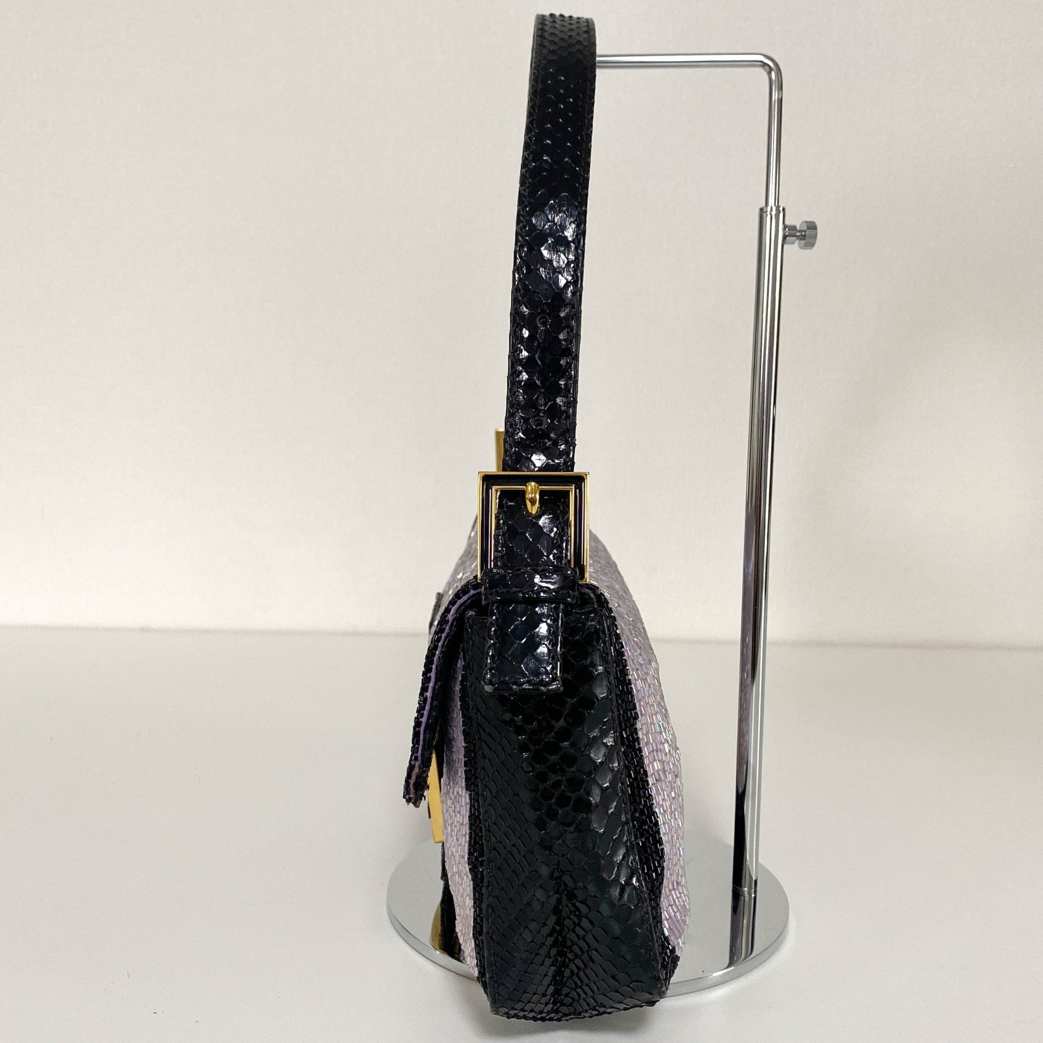 FENDI Baguette Purple / Black Trim Beaded Shoulder Bag, in , Sold by HIVE PRELOVED - Shoulder Bags, ,