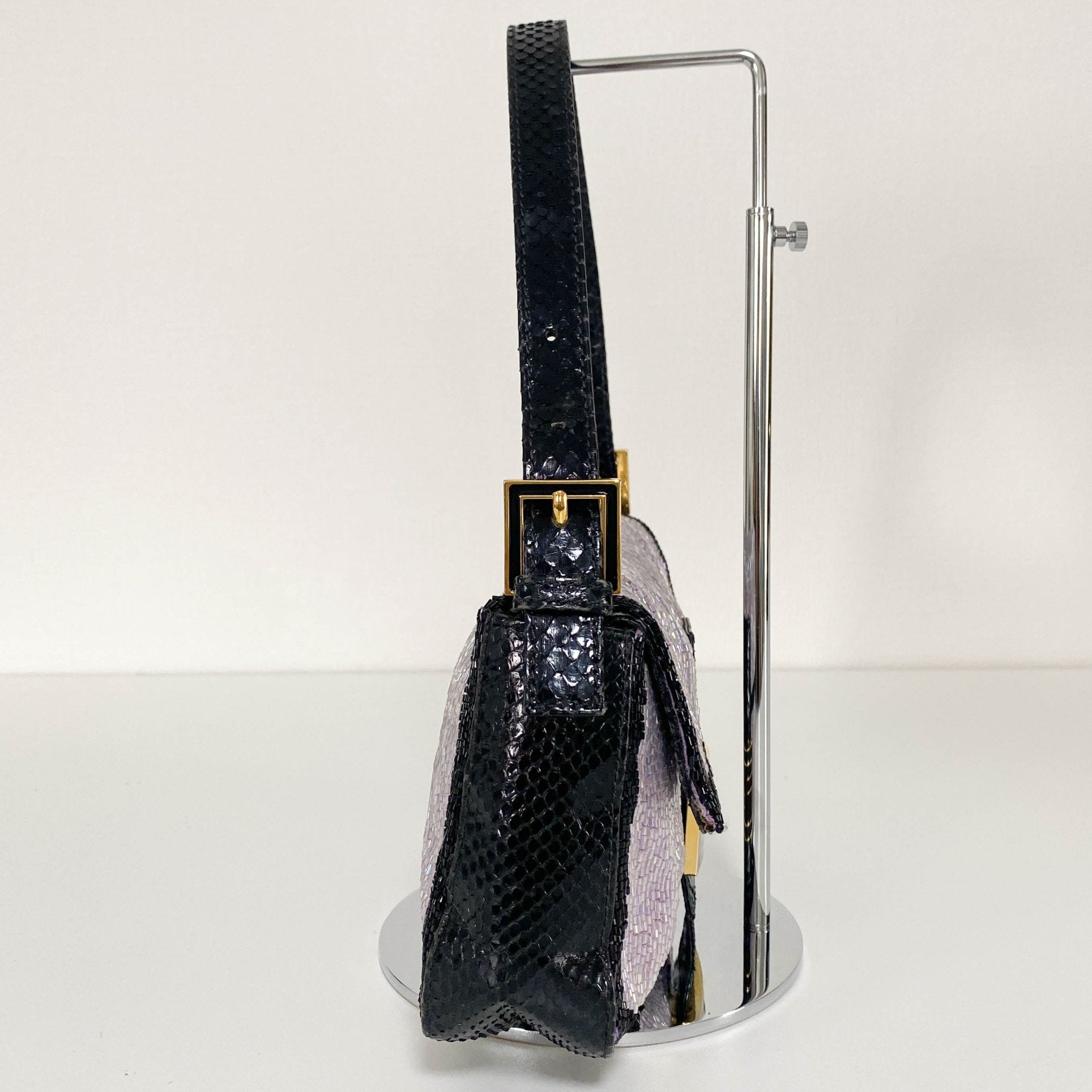 FENDI Baguette Purple / Black Trim Beaded Shoulder Bag, in , Sold by HIVE PRELOVED - Shoulder Bags, ,