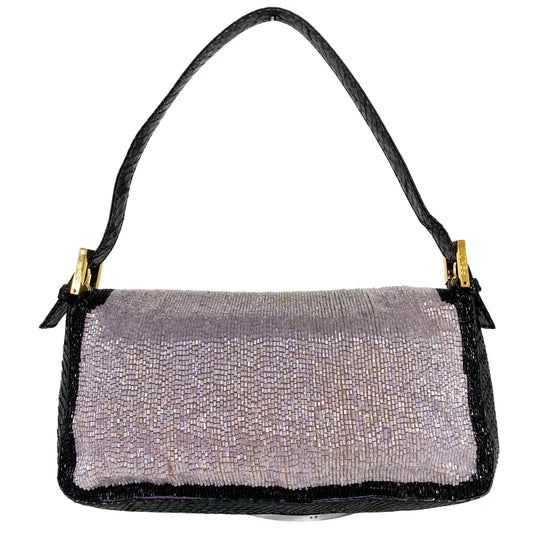 FENDI Baguette Purple / Black Trim Beaded Shoulder Bag, in , Sold by HIVE PRELOVED - Shoulder Bags, ,