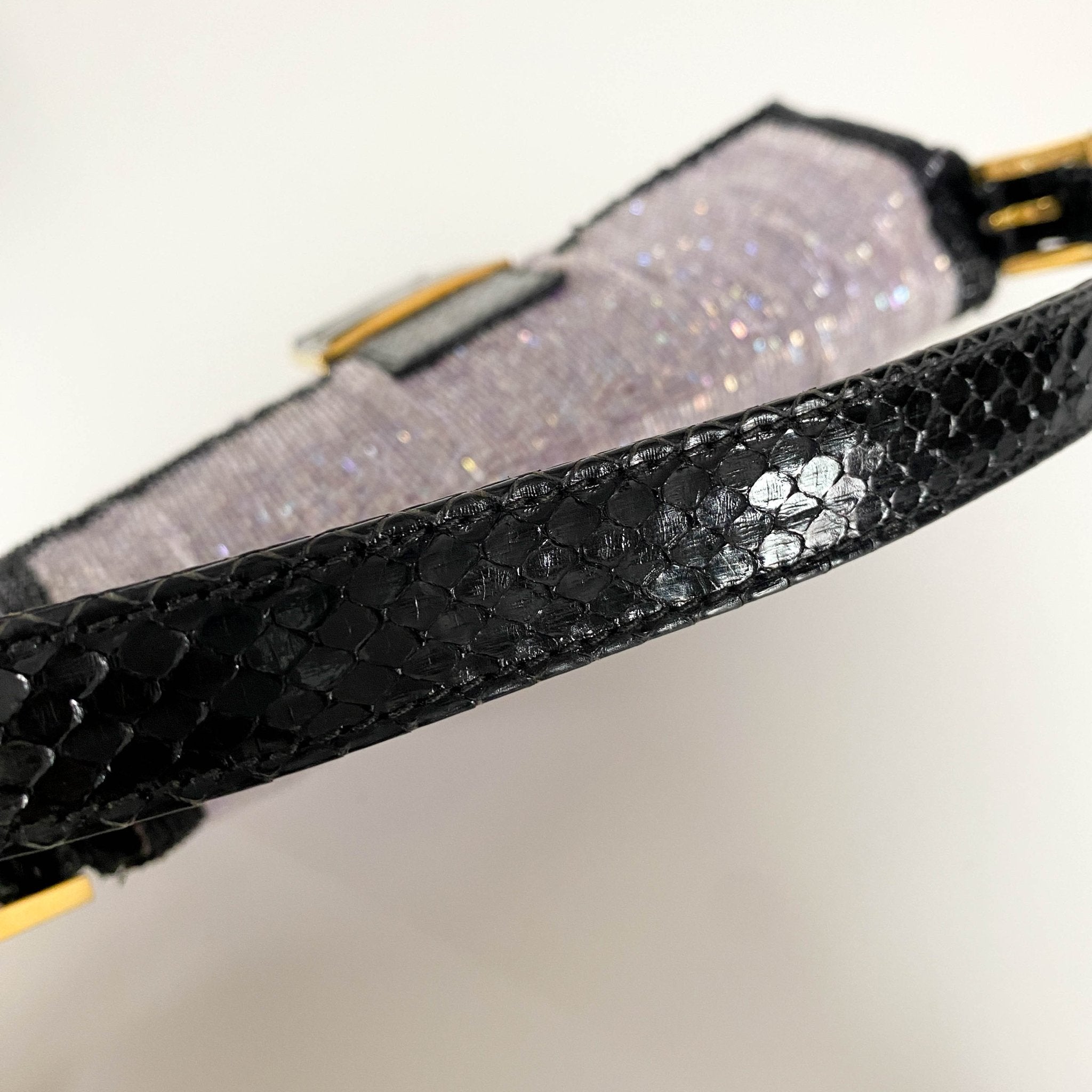 FENDI Baguette Purple / Black Trim Beaded Shoulder Bag, in , Sold by HIVE PRELOVED - Shoulder Bags, ,