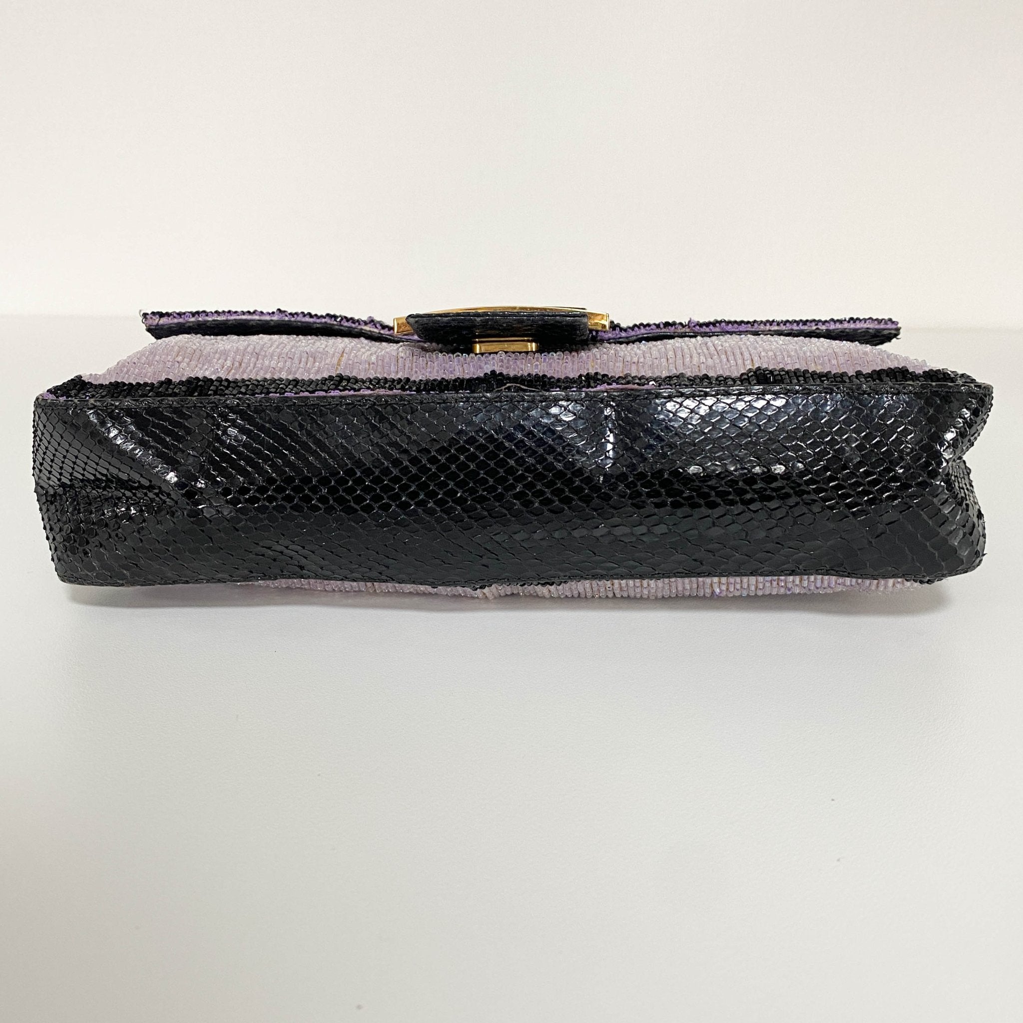 FENDI Baguette Purple / Black Trim Beaded Shoulder Bag, in , Sold by HIVE PRELOVED - Shoulder Bags, ,