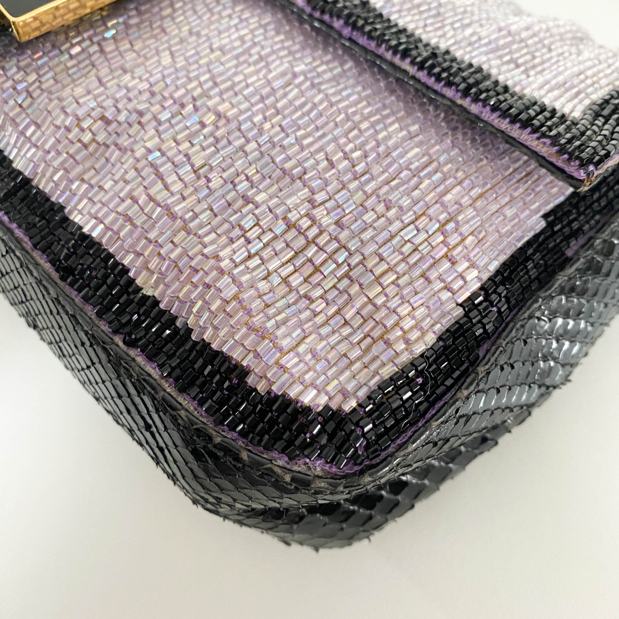 FENDI Baguette Purple / Black Trim Beaded Shoulder Bag, in , Sold by HIVE PRELOVED - Shoulder Bags, ,
