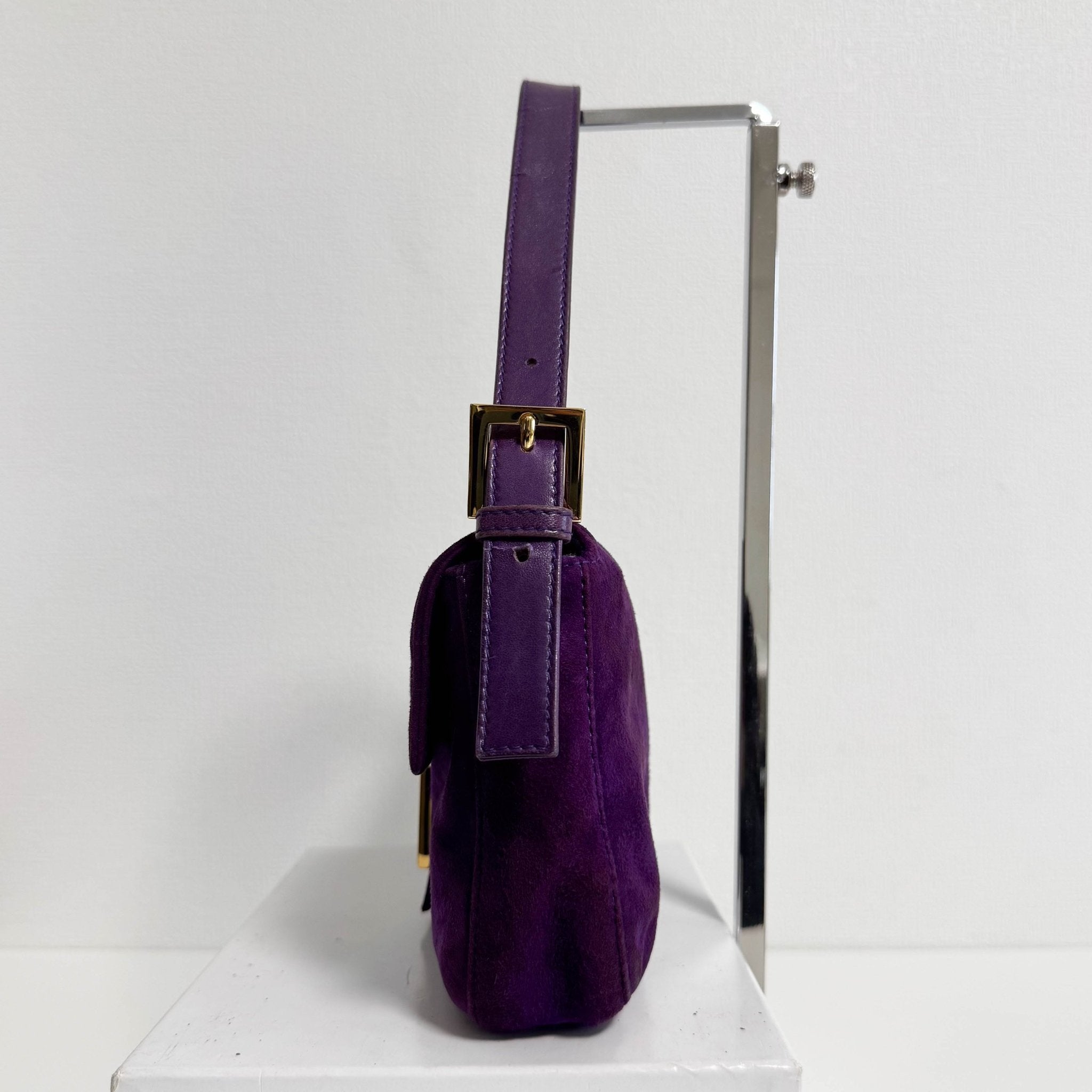 FENDI Baguette Purple Suede Shoulder Bag, in , Sold by HIVE PRELOVED - Shoulder Bags, ,