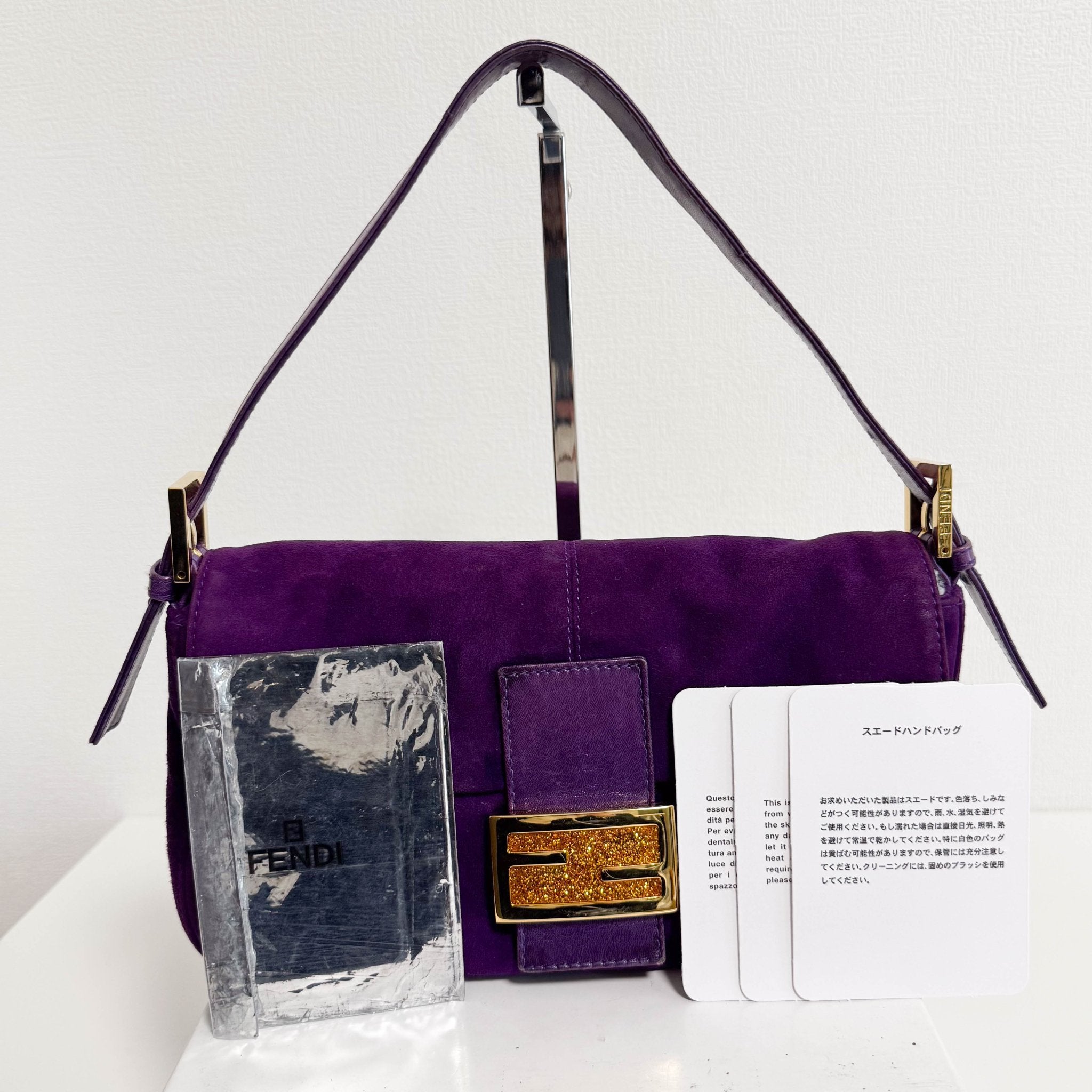 FENDI Baguette Purple Suede Shoulder Bag, in , Sold by HIVE PRELOVED - Shoulder Bags, ,