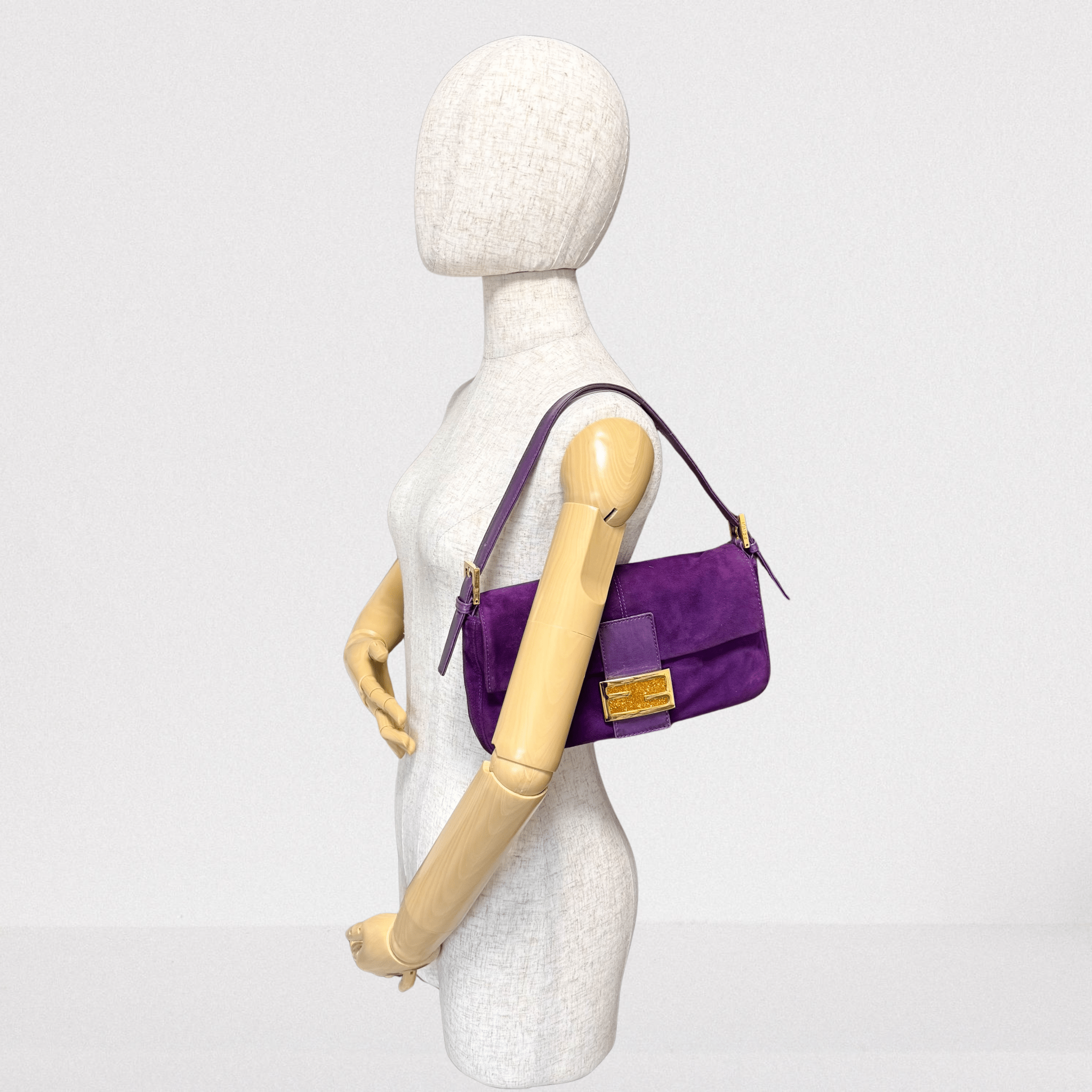 FENDI Baguette Purple Suede Shoulder Bag, in , Sold by HIVE PRELOVED - Shoulder Bags, ,