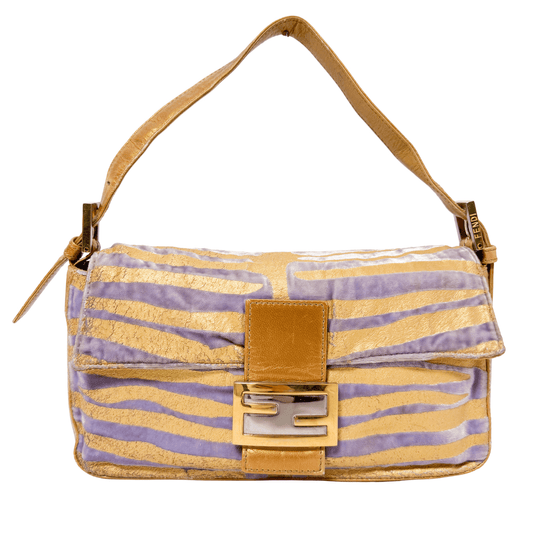 FENDI Baguette Purple Velvet Zebra Design Shoulder Bag, in , Sold by HIVE PRELOVED - Shoulder Bags, ,