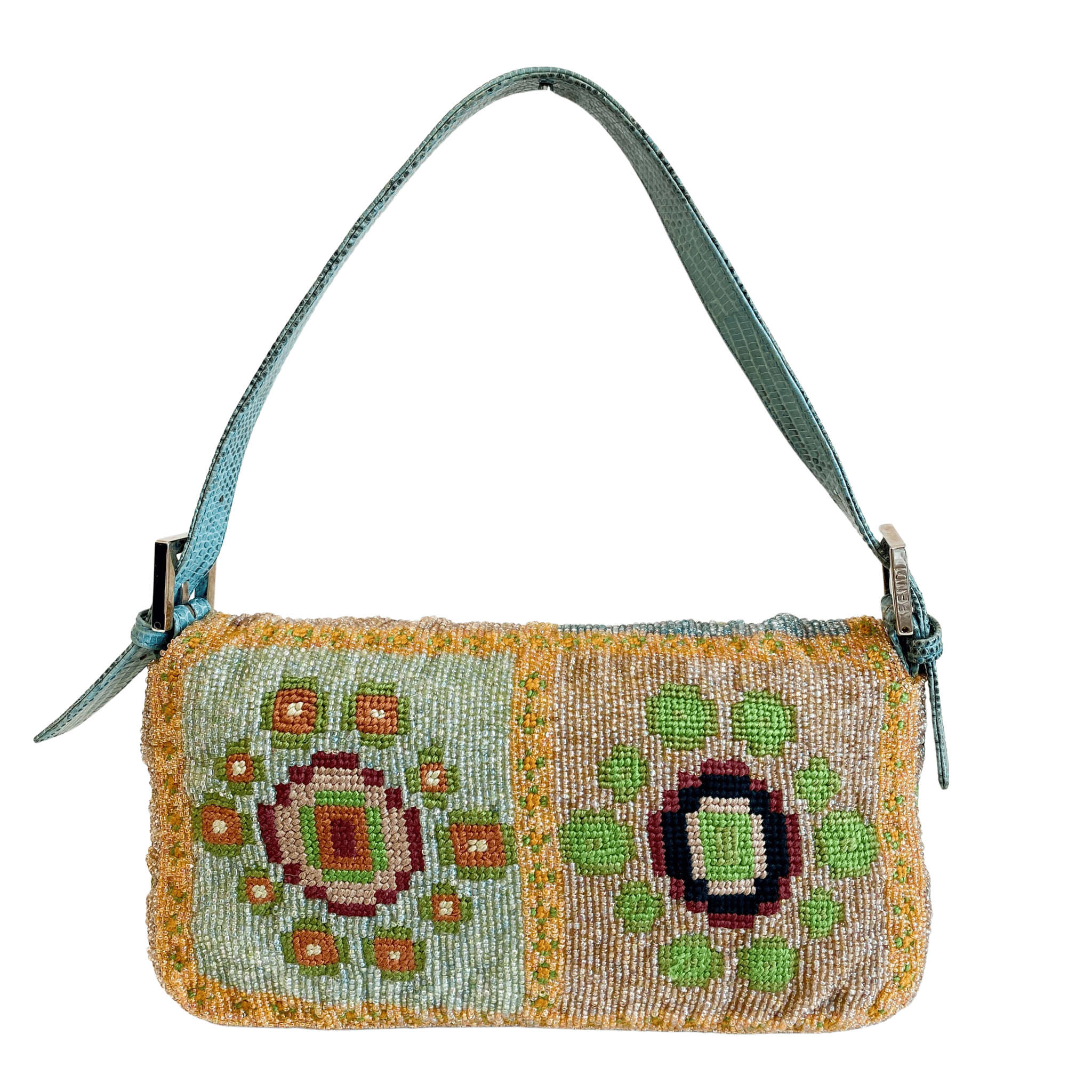 FENDI Baguette Rare Collector's Piece Fully Beaded Multicolour Shoulder Bag Lizard Buckle in  Sold by HIVE PRELOVED