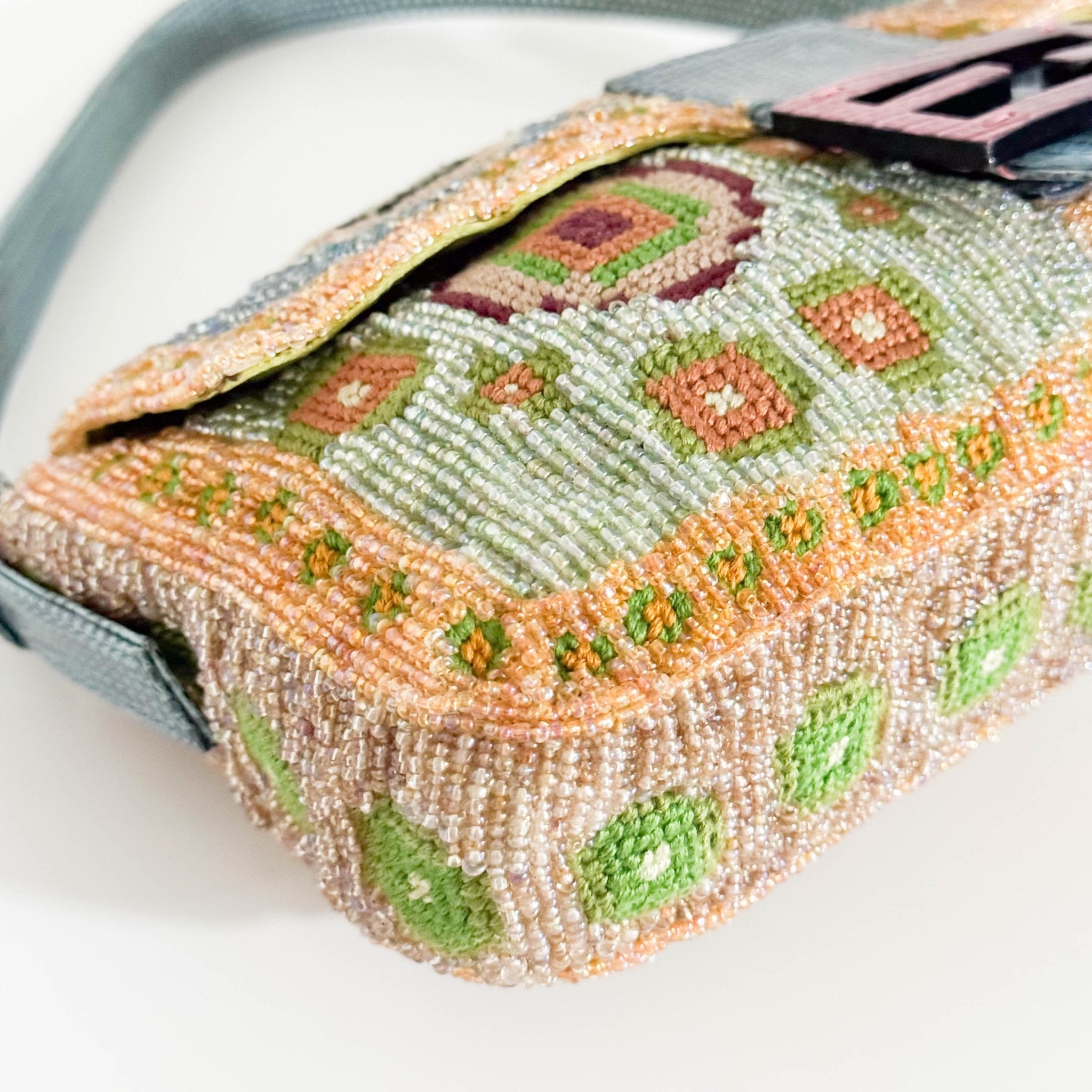 FENDI Baguette Rare Collector's Piece Fully Bead, Embroidered Multicolour Shoulder Bag Lizard Buckle in Sold by HIVE PRELOVED