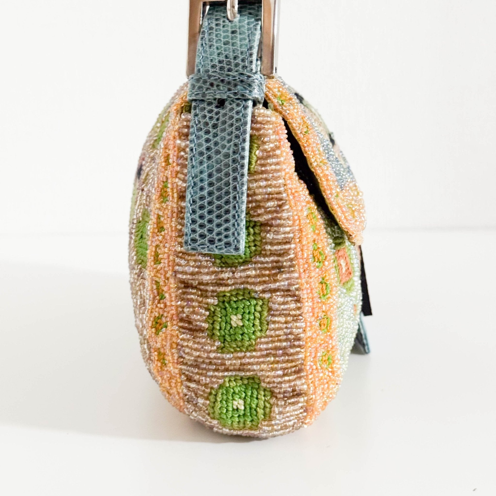 FENDI Baguette Rare Collector's Piece Fully Bead, Embroidered Multicolour Shoulder Bag Lizard Buckle in Sold by HIVE PRELOVED