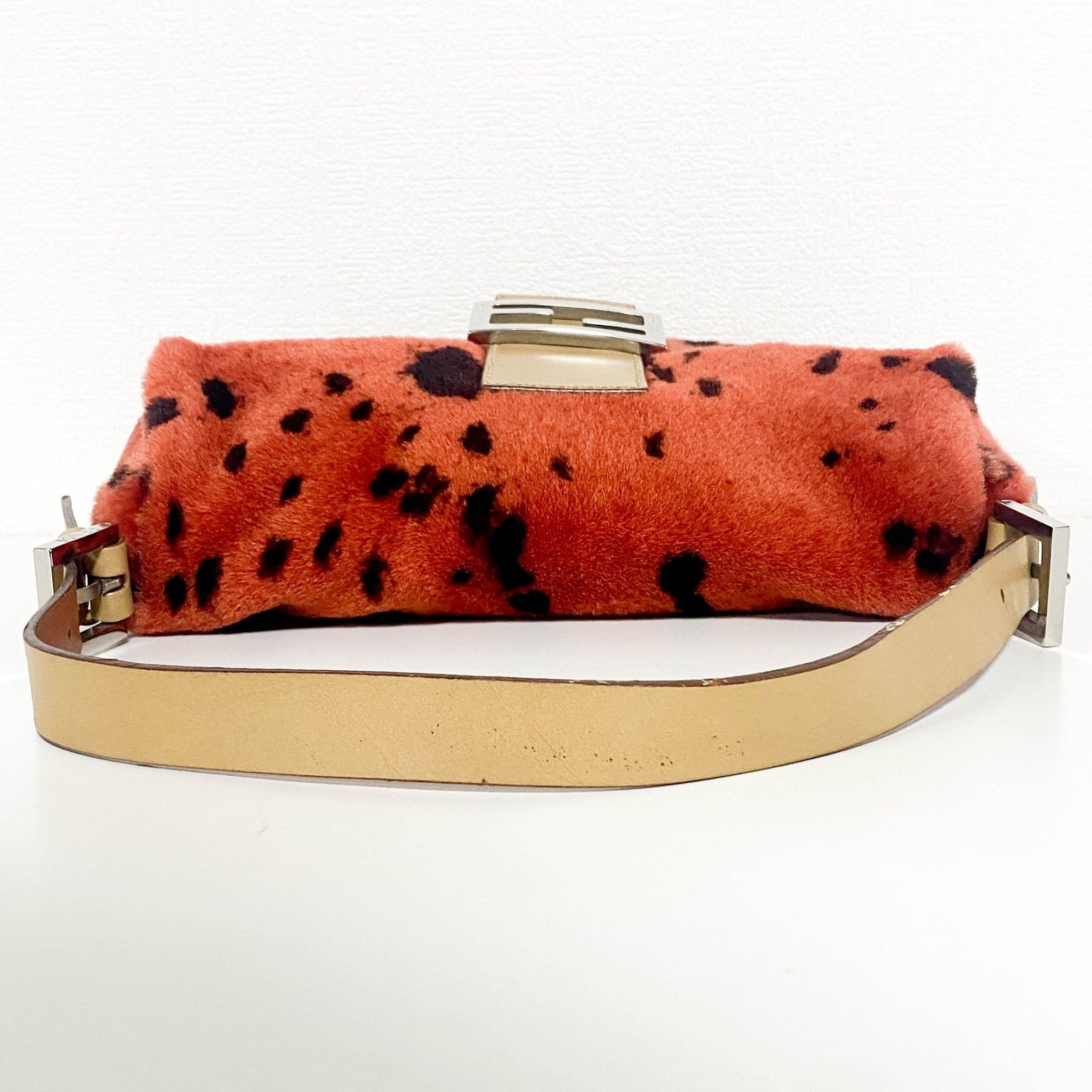 FENDI Baguette Rare Orange Dalmatian Pattern Fur Shoulder Bag, in , Sold by HIVE PRELOVED - Shoulder Bags, ,