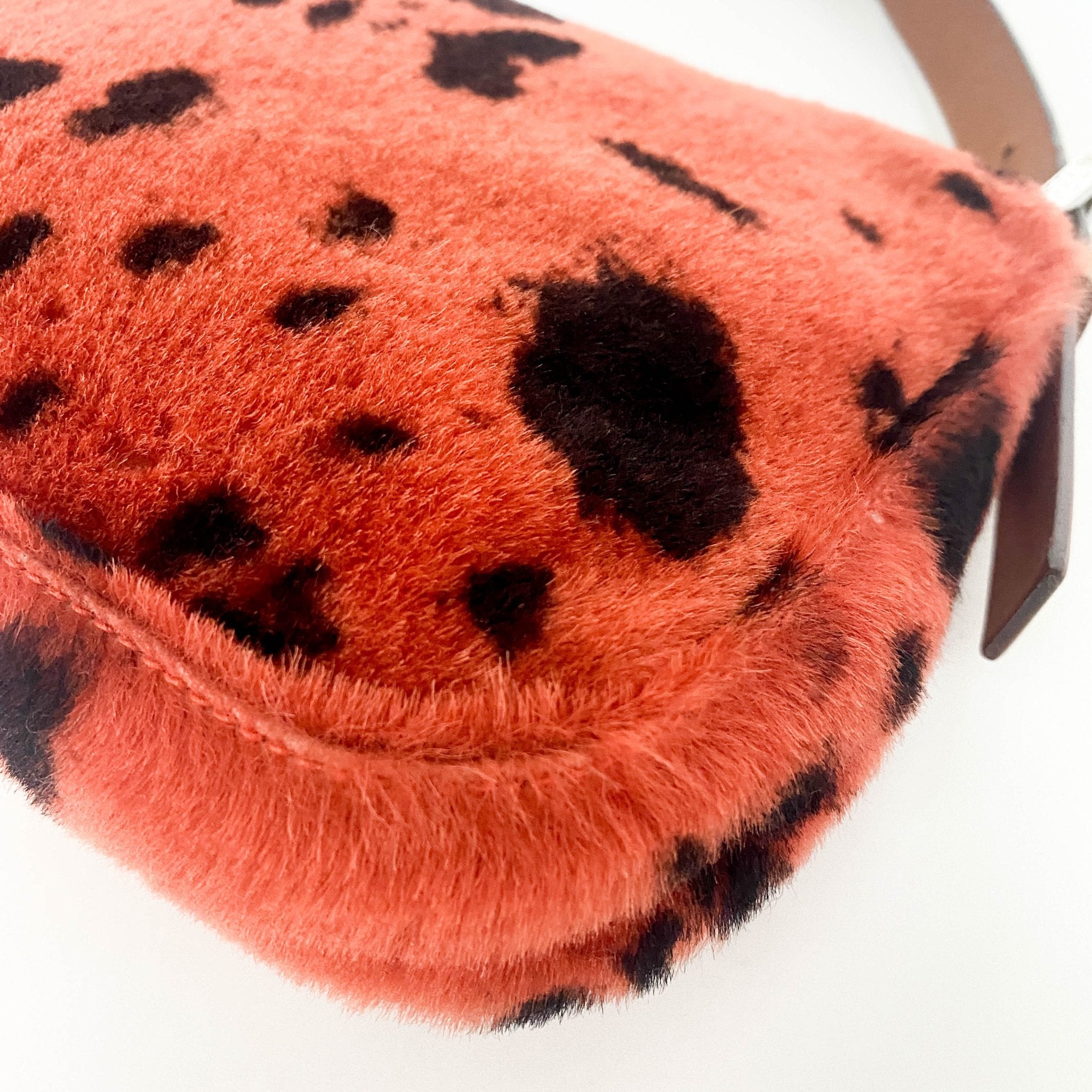 FENDI Baguette Rare Orange Dalmatian Pattern Fur Shoulder Bag, in , Sold by HIVE PRELOVED - Shoulder Bags, ,
