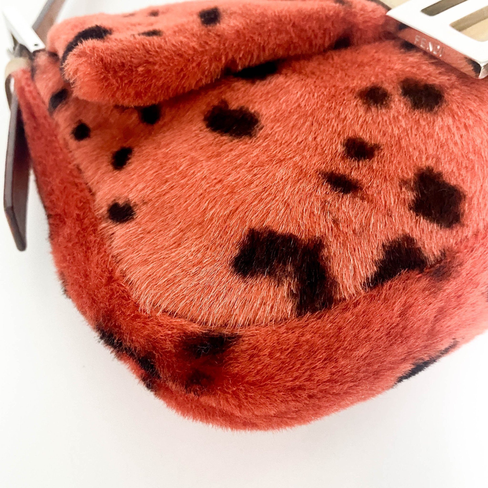FENDI Baguette Rare Orange Dalmatian Pattern Fur Shoulder Bag, in , Sold by HIVE PRELOVED - Shoulder Bags, ,