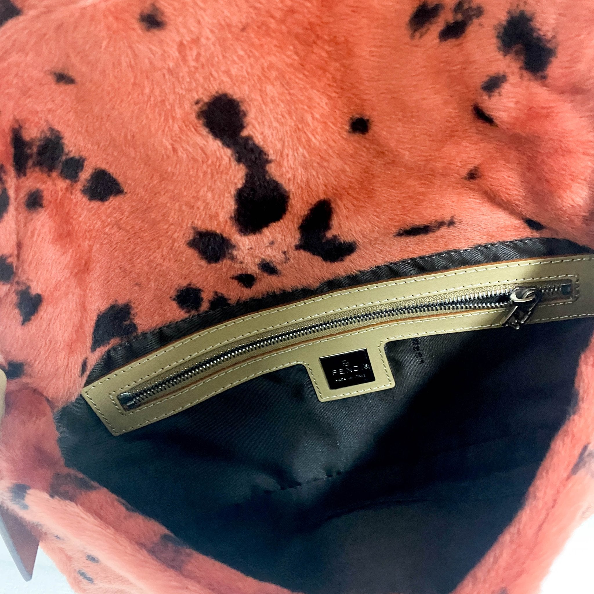 FENDI Baguette Rare Orange Dalmatian Pattern Fur Shoulder Bag, in , Sold by HIVE PRELOVED - Shoulder Bags, ,