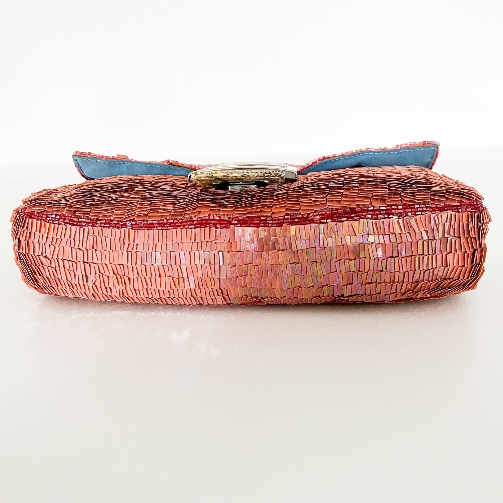 FENDI Baguette Rare Pink Sequin / Beads Shoulder Bag Python Leather Strap, in , Sold by HIVE PRELOVED - Shoulder Bags, ,