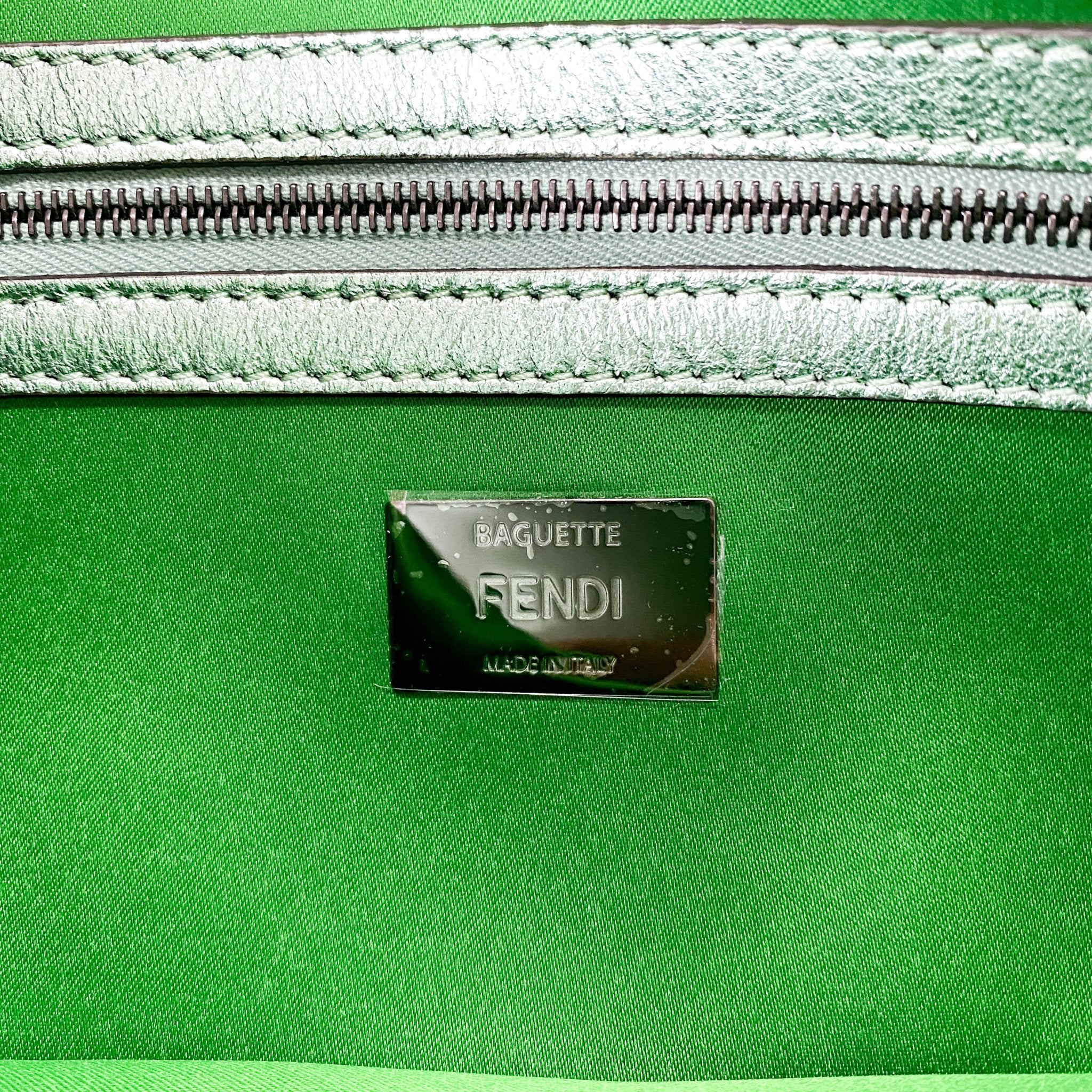 FENDI Baguette Re - Edition 1997 Green Sequin Shoulder Bag, in , Sold by HIVE PRELOVED - Shoulder Bags, ,