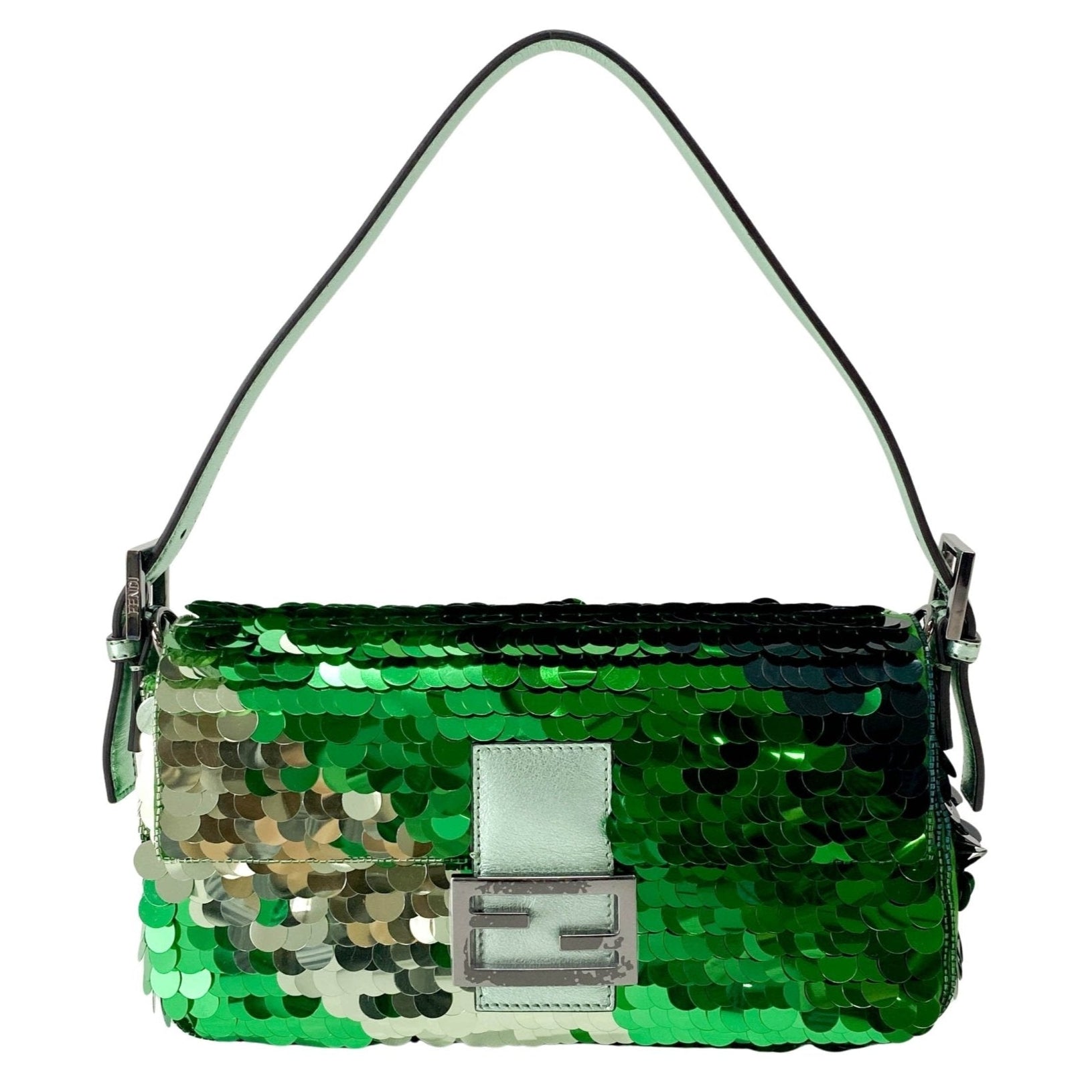 FENDI Baguette Re - Edition 1997 Green Sequin Shoulder Bag, in , Sold by HIVE PRELOVED - Shoulder Bags, ,