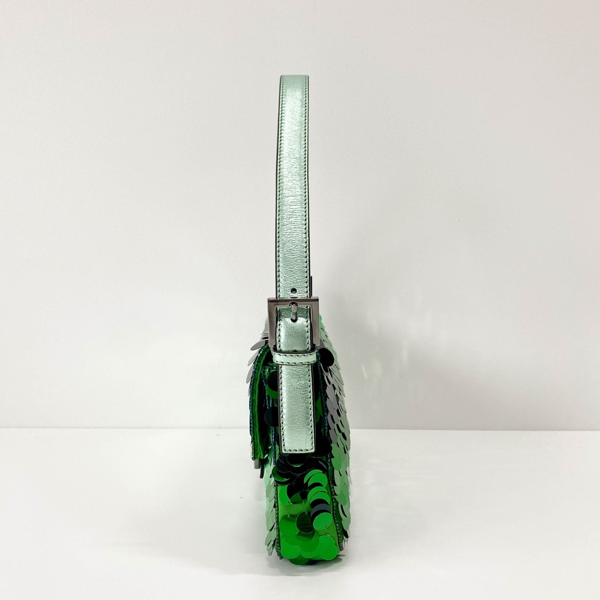 FENDI Baguette Re - Edition 1997 Green Sequin Shoulder Bag, in , Sold by HIVE PRELOVED - Shoulder Bags, ,