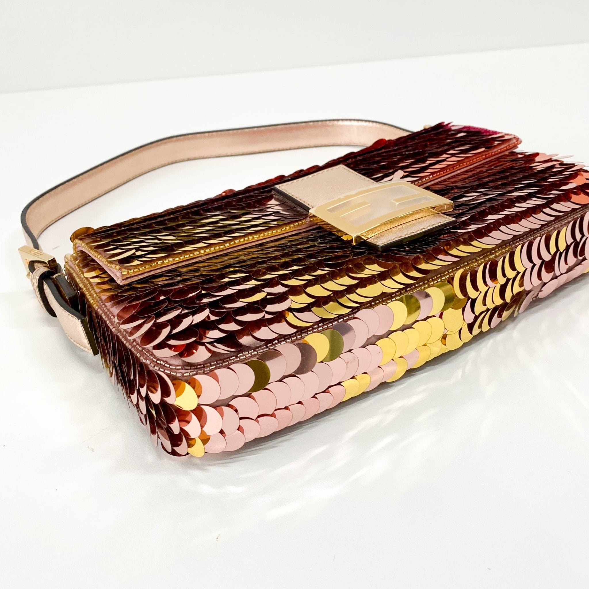 FENDI Baguette Re - Edition 1997 Pink/Red Multicolor Sequin Shoulder Bag, in , Sold by HIVE PRELOVED - Shoulder Bags, ,