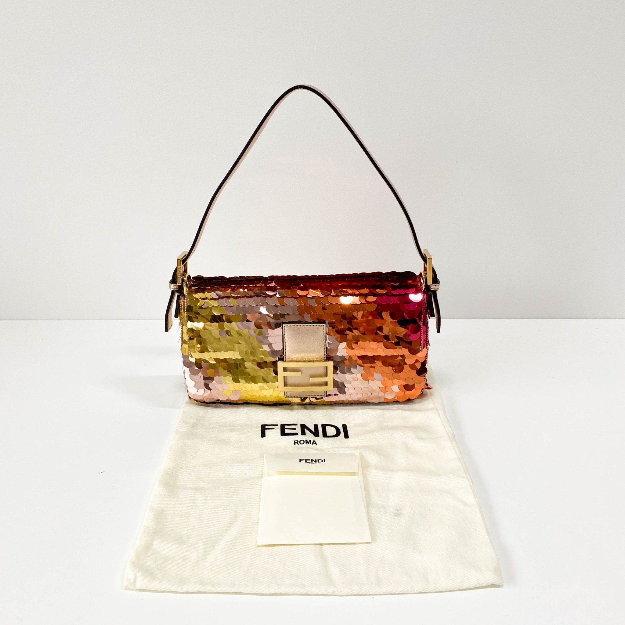FENDI Baguette Re - Edition 1997 Pink/Red Multicolor Sequin Shoulder Bag, in , Sold by HIVE PRELOVED - Shoulder Bags, ,