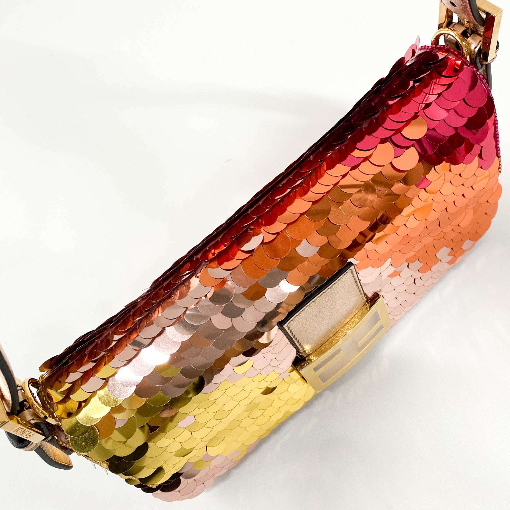 FENDI Baguette Re - Edition 1997 Pink/Red Multicolor Sequin Shoulder Bag, in , Sold by HIVE PRELOVED - Shoulder Bags, ,