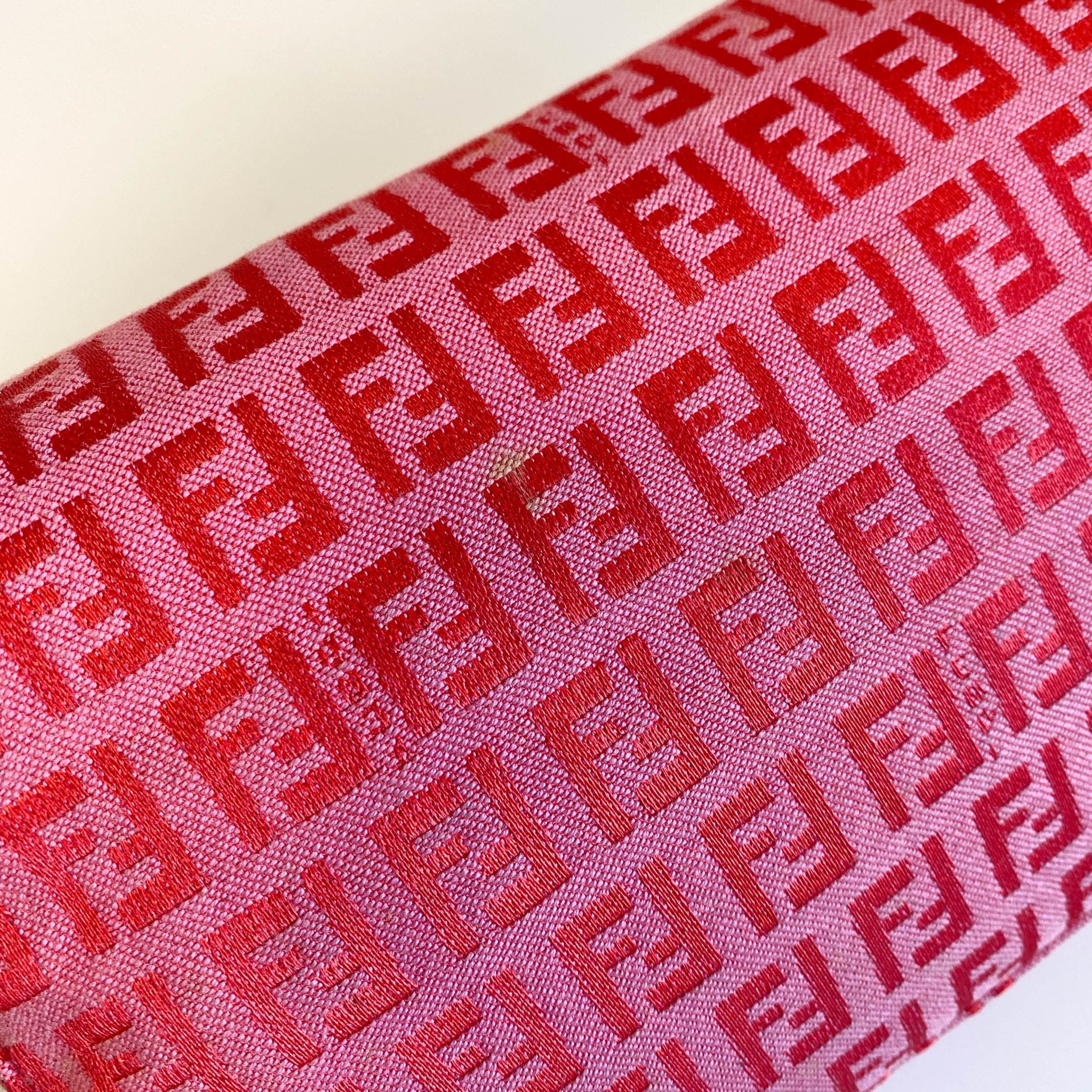 FENDI Baguette Red / Pink Zucchino Shoulder Bag, in , Sold by HIVE PRELOVED - Shoulder Bags, ,