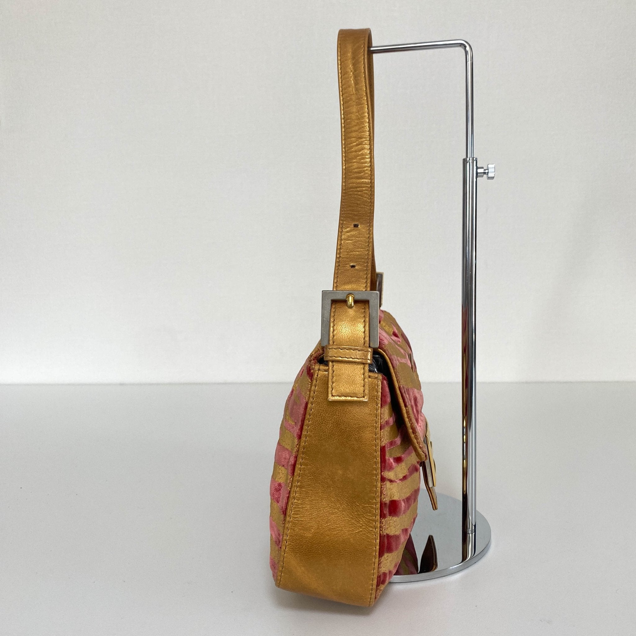 FENDI Baguette Red Tiger Gold Zebra Pattern Leather / Velvet Shoulder Bag, in , Sold by HIVE PRELOVED - Sale, Shoulder Bags,