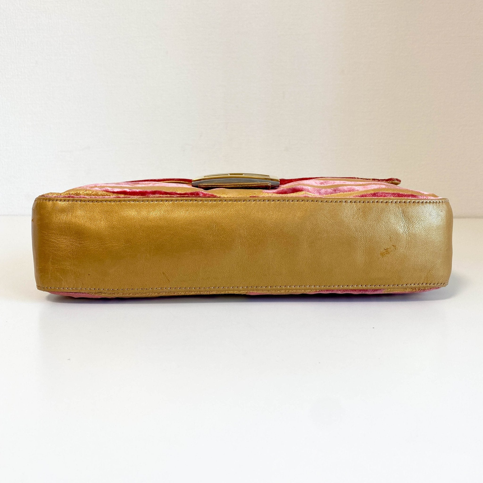 FENDI Baguette Red Tiger Gold Zebra Pattern Leather / Velvet Shoulder Bag, in , Sold by HIVE PRELOVED - Shoulder Bags, ,