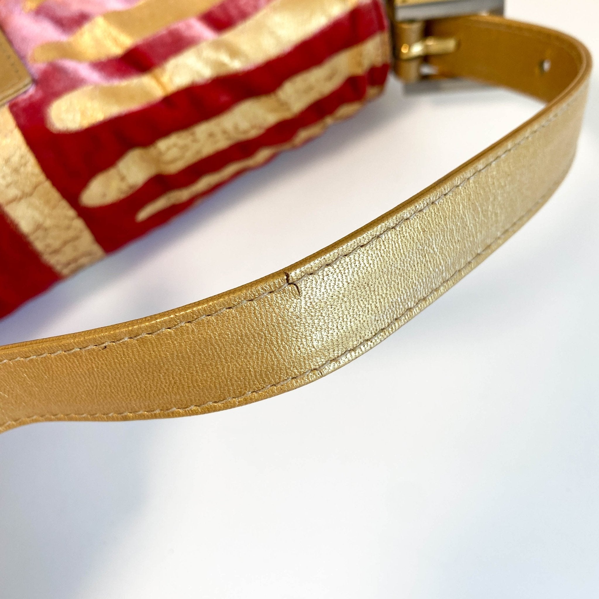 FENDI Baguette Red Tiger Gold Zebra Pattern Leather / Velvet Shoulder Bag, in , Sold by HIVE PRELOVED - Shoulder Bags, ,