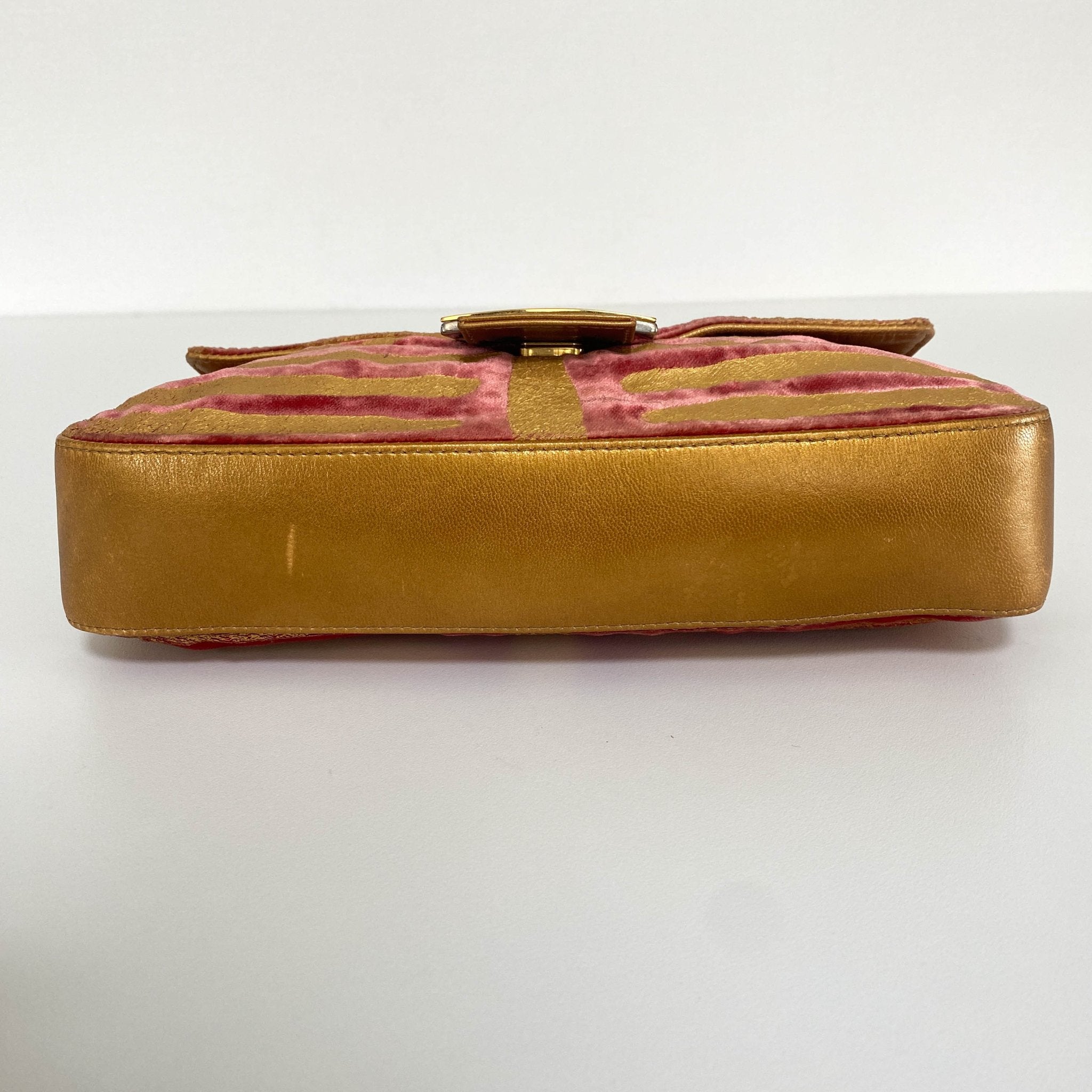 FENDI Baguette Red Tiger Gold Zebra Pattern Leather / Velvet Shoulder Bag, in , Sold by HIVE PRELOVED - Sale, Shoulder Bags,