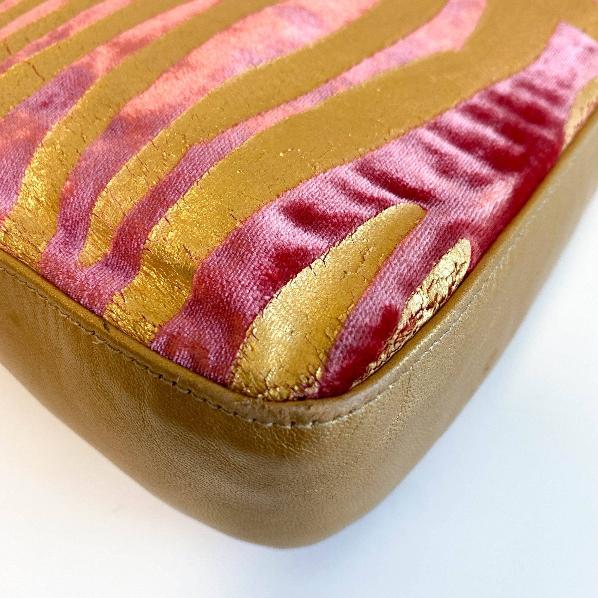 FENDI Baguette Red Tiger Gold Zebra Pattern Leather / Velvet Shoulder Bag, in , Sold by HIVE PRELOVED - Shoulder Bags, ,