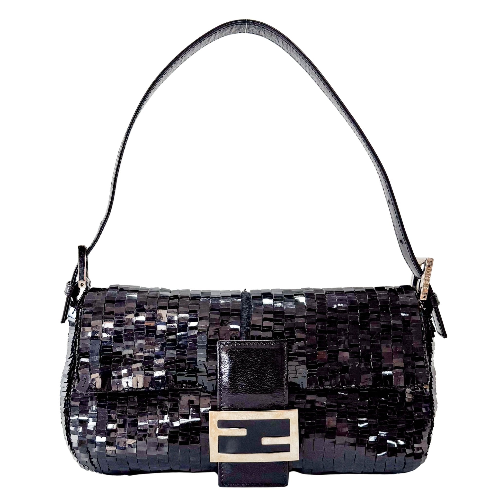 FENDI Baguette Sequin Black Shoulder Bag, in , Sold by HIVE PRELOVED - Shoulder Bags, ,