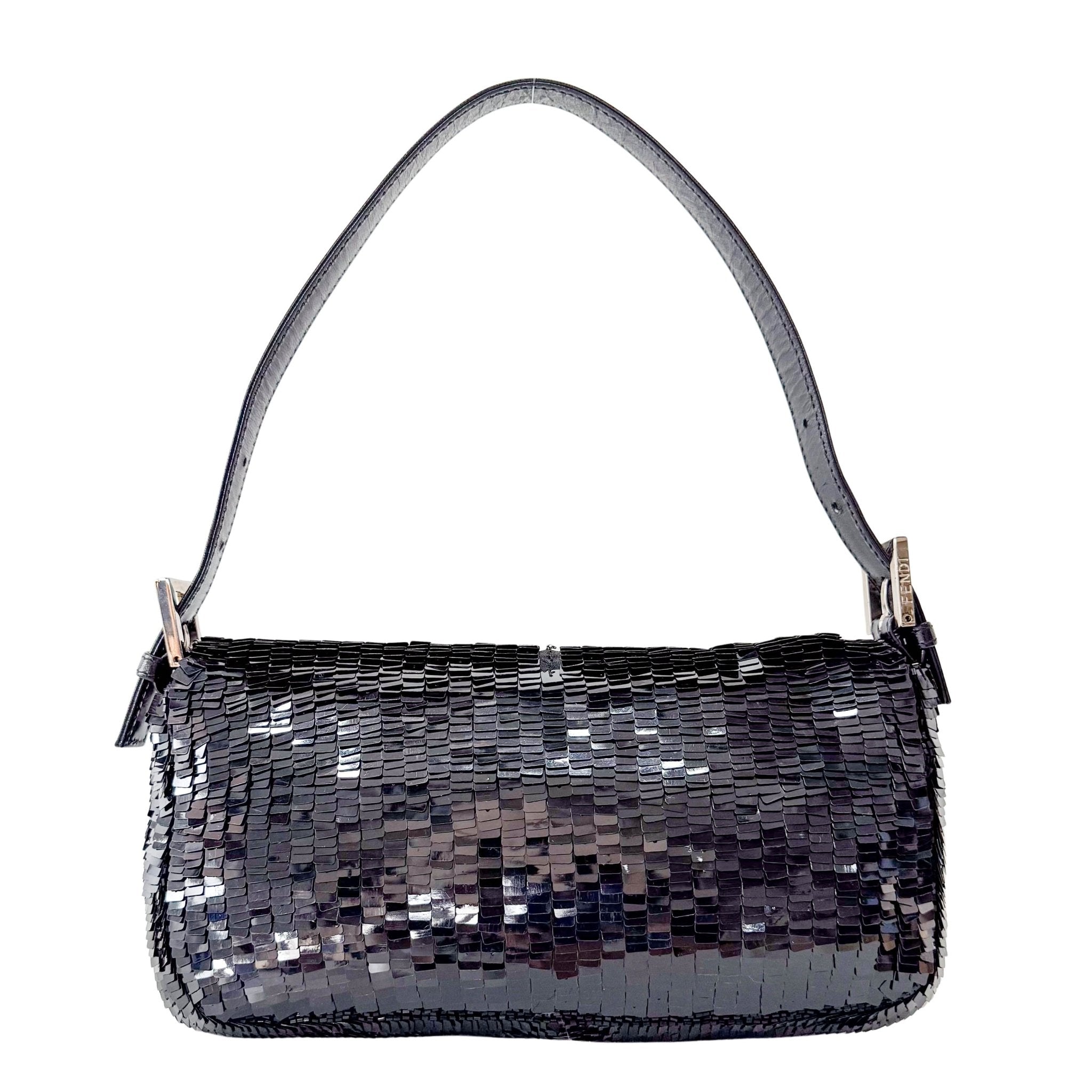FENDI Baguette Sequin Black Shoulder Bag, in , Sold by HIVE PRELOVED - Shoulder Bags, ,
