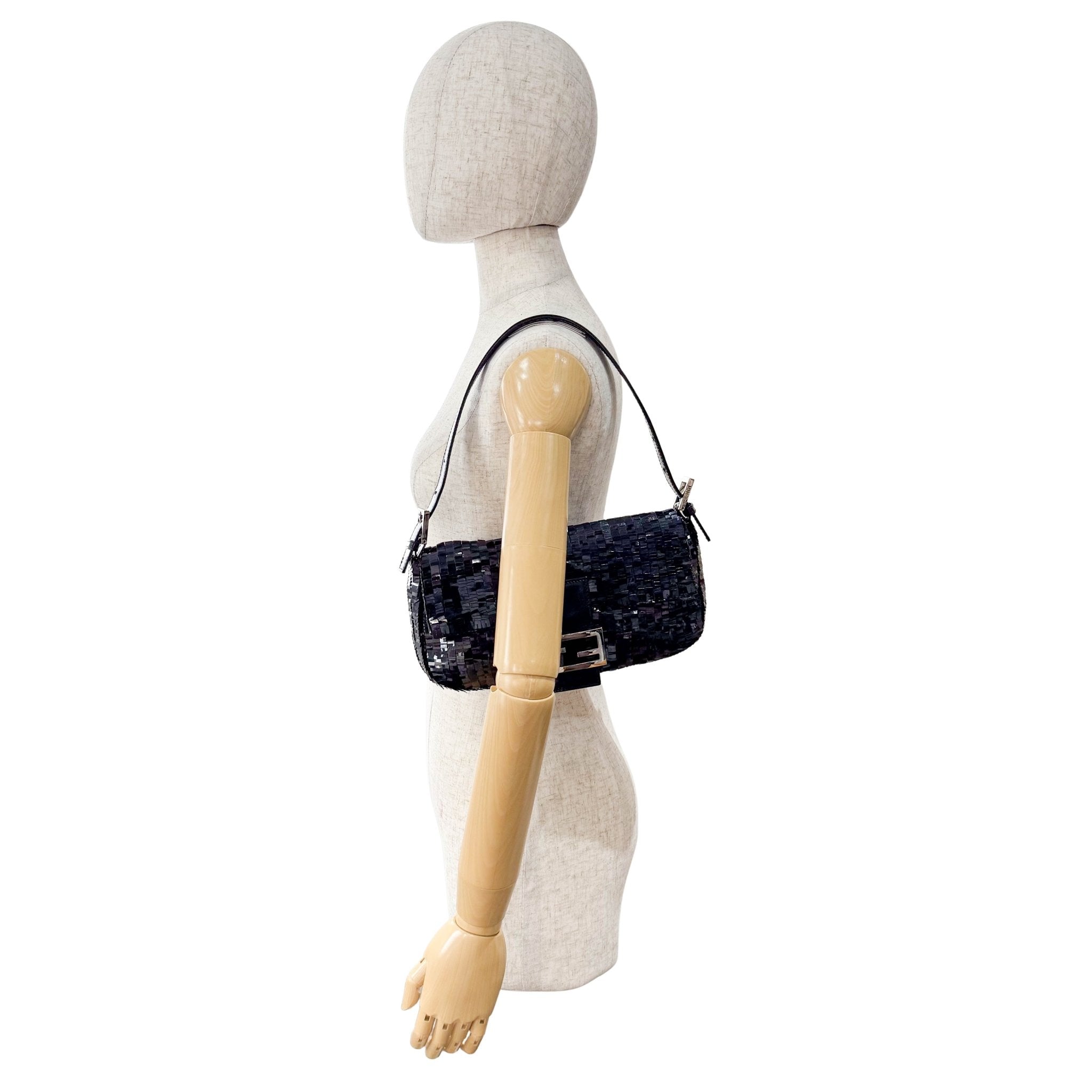 FENDI Baguette Sequin Black Shoulder Bag, in , Sold by HIVE PRELOVED - Shoulder Bags, ,