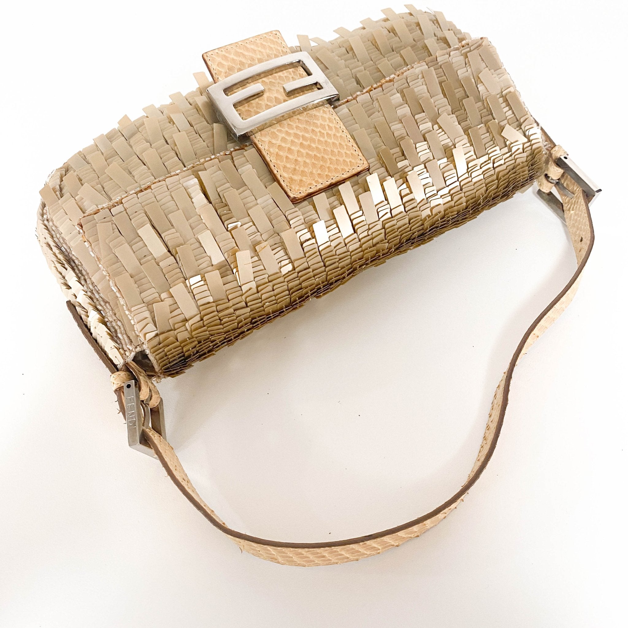 FENDI Baguette Sequin Champagne Gold, in , Sold by HIVE PRELOVED - Shoulder Bags, ,
