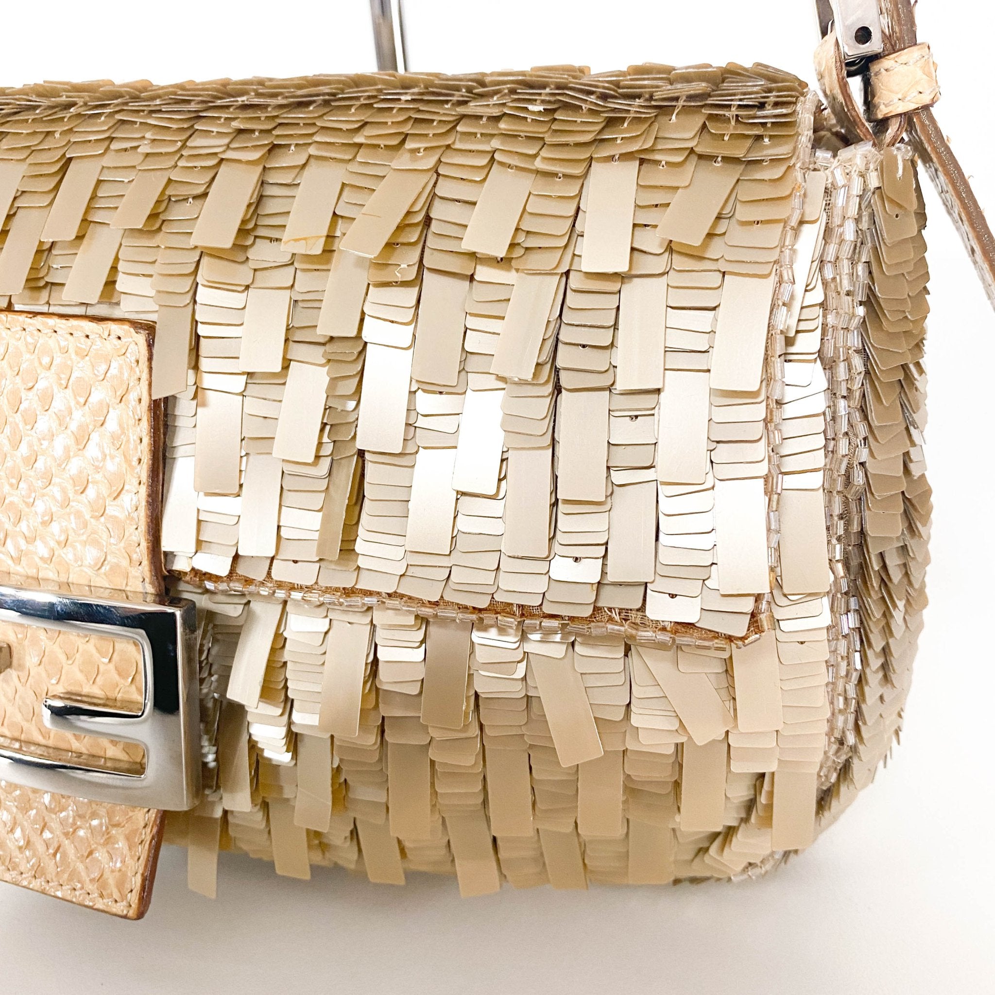 FENDI Baguette Sequin Champagne Gold, in , Sold by HIVE PRELOVED - Shoulder Bags, ,