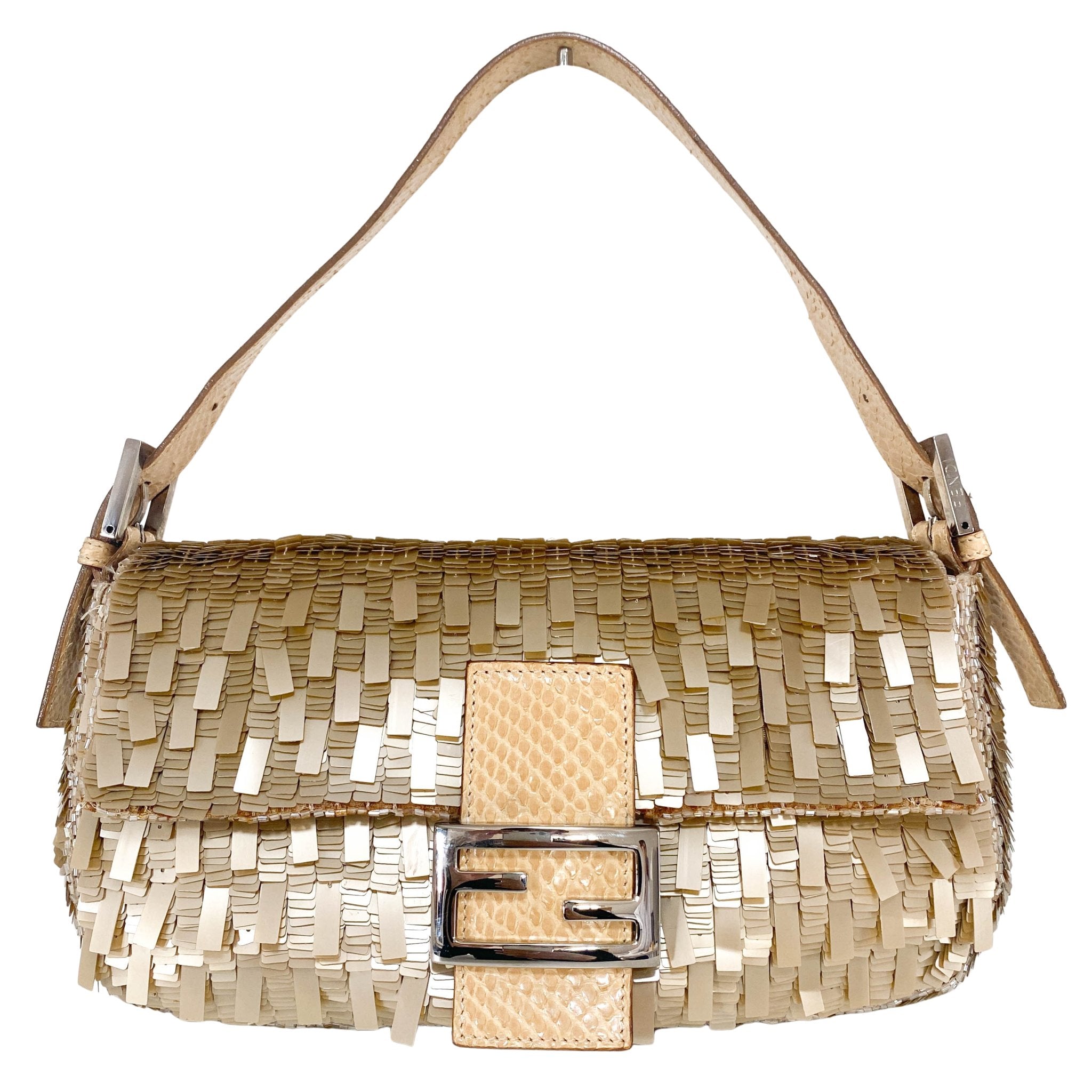 FENDI Baguette Sequin Champagne Gold, in , Sold by HIVE PRELOVED - Shoulder Bags, ,