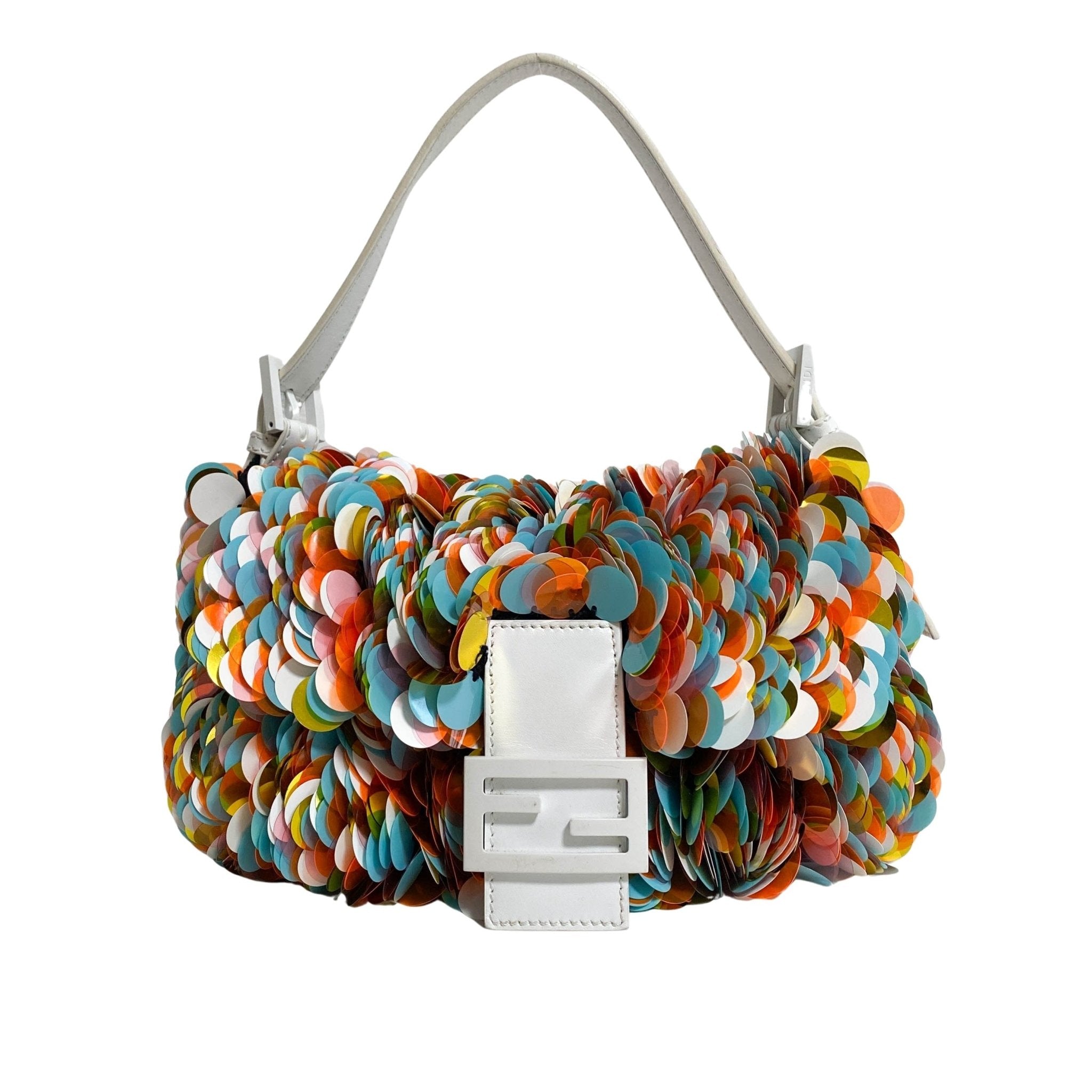 FENDI Baguette Sequin Paillettes Multicolour / White Shoulder Bag, in , Sold by HIVE PRELOVED - Shoulder Bags, ,