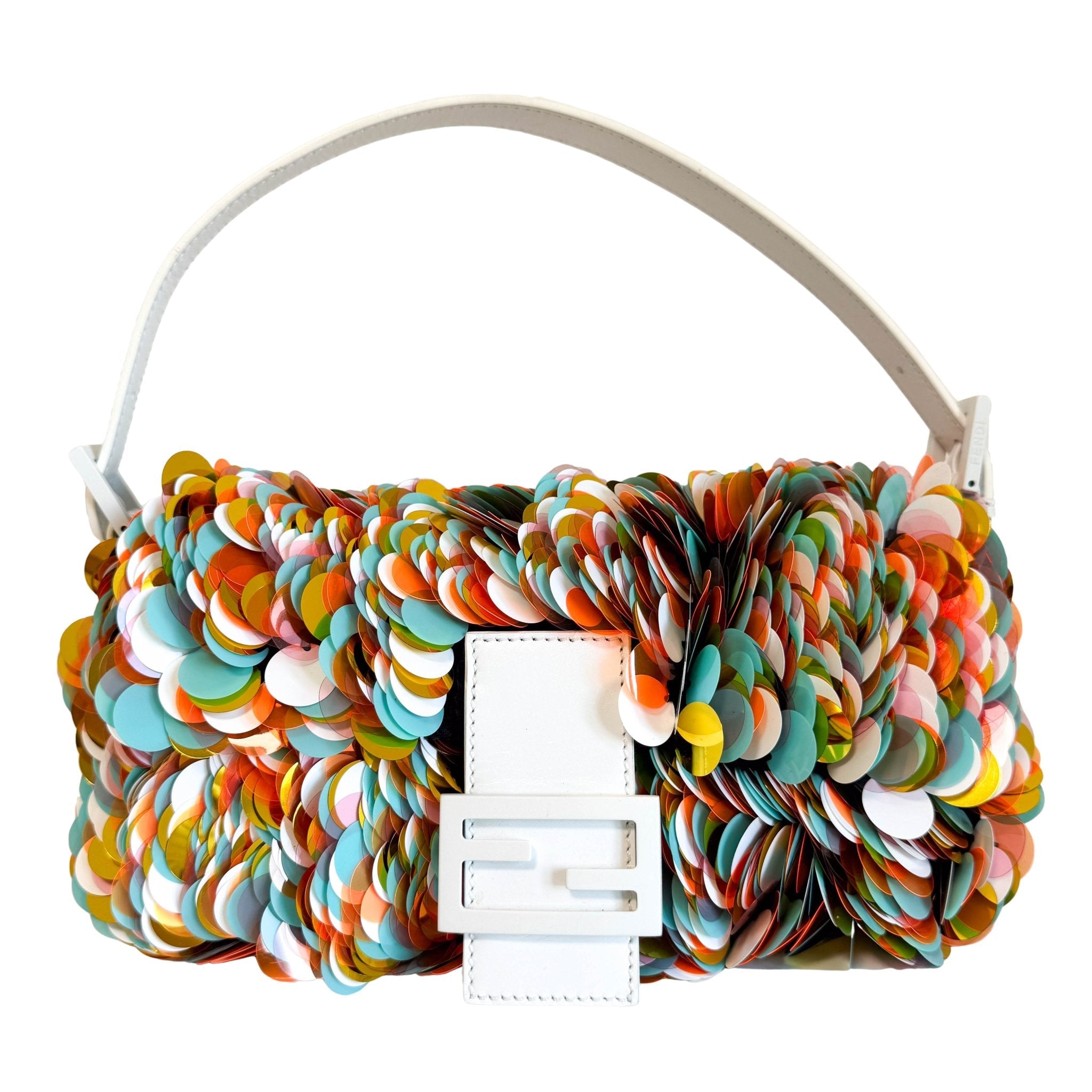 FENDI Baguette Sequin Paillettes Multicolour / White Shoulder Bag, in , Sold by HIVE PRELOVED - Shoulder Bags, ,