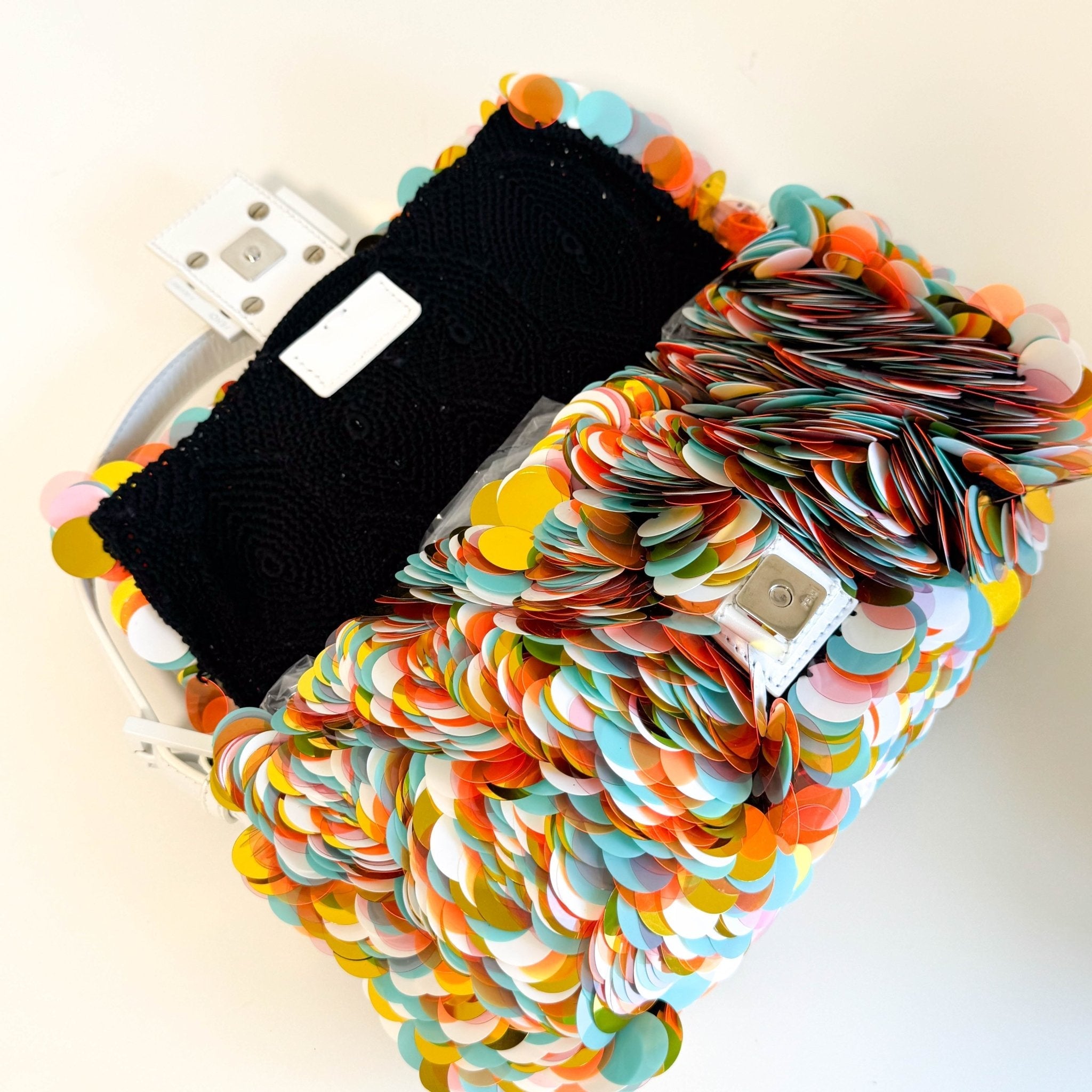 FENDI Baguette Sequin Paillettes Multicolour / White Shoulder Bag, in , Sold by HIVE PRELOVED - Shoulder Bags, ,