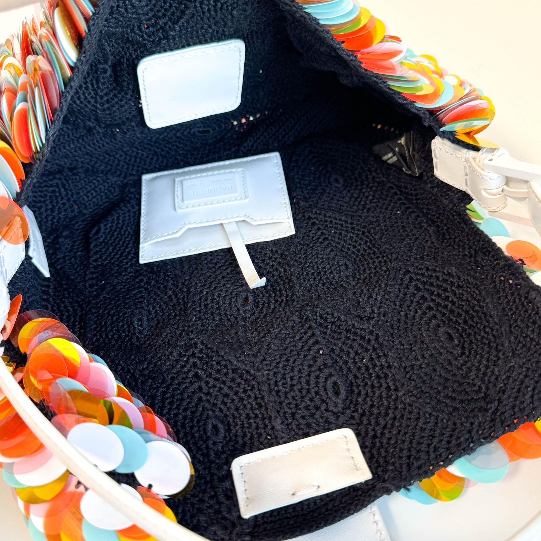 FENDI Baguette Sequin Paillettes Multicolour / White Shoulder Bag, in , Sold by HIVE PRELOVED - Shoulder Bags, ,