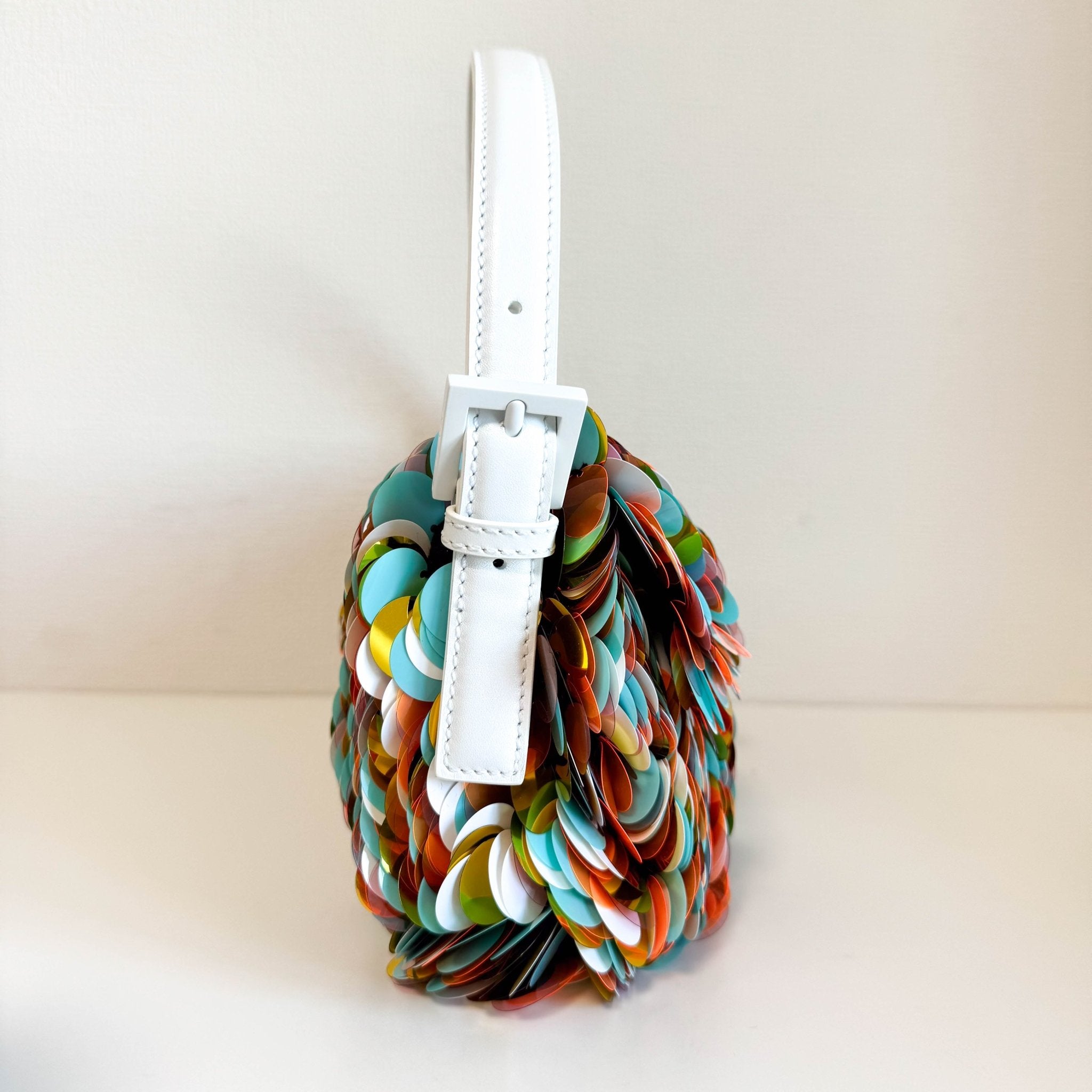 FENDI Baguette Sequin Paillettes Multicolour / White Shoulder Bag, in , Sold by HIVE PRELOVED - Shoulder Bags, ,